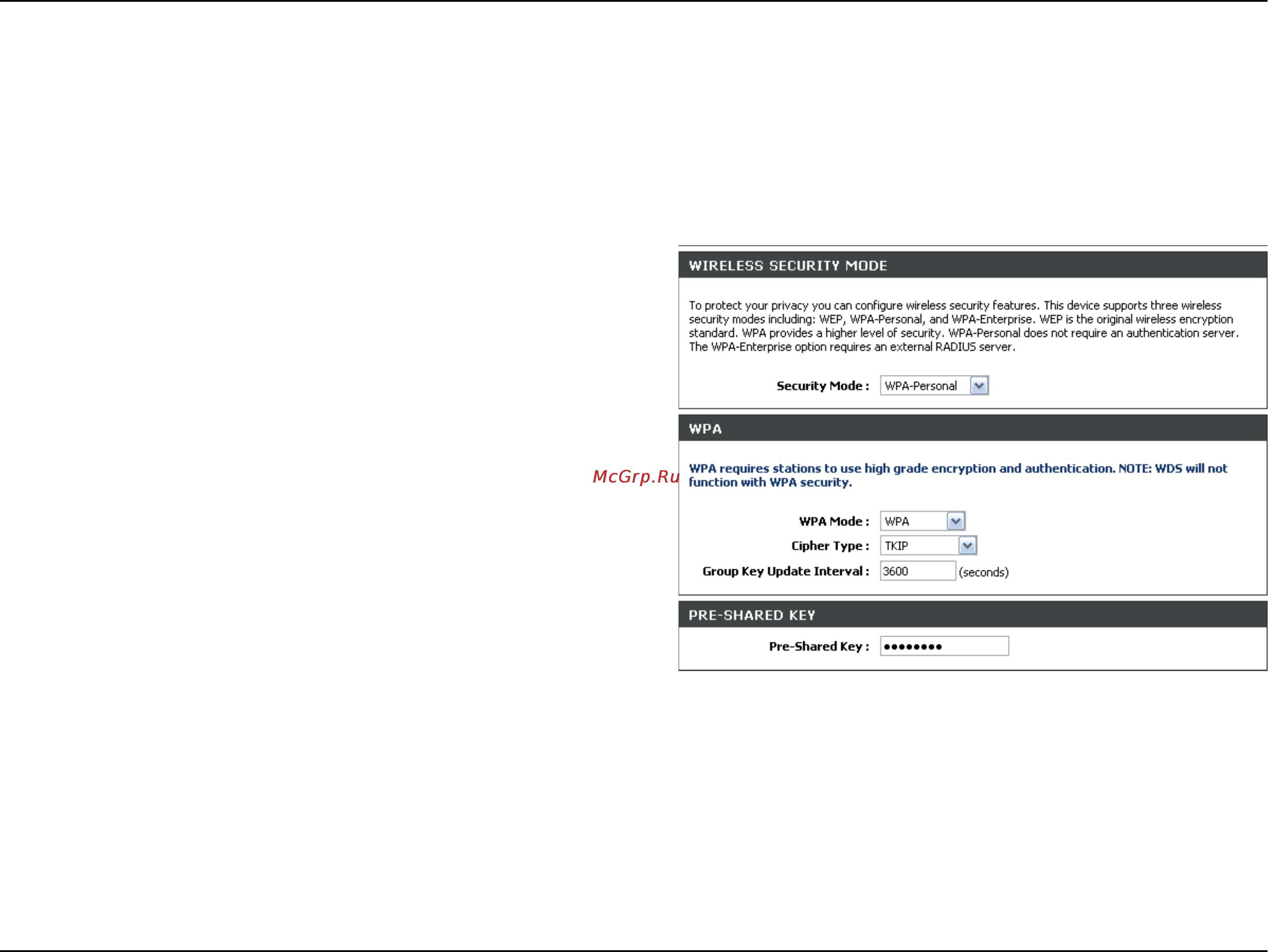 D-Link DIR-635 [64/86] Configure wpa personal psk