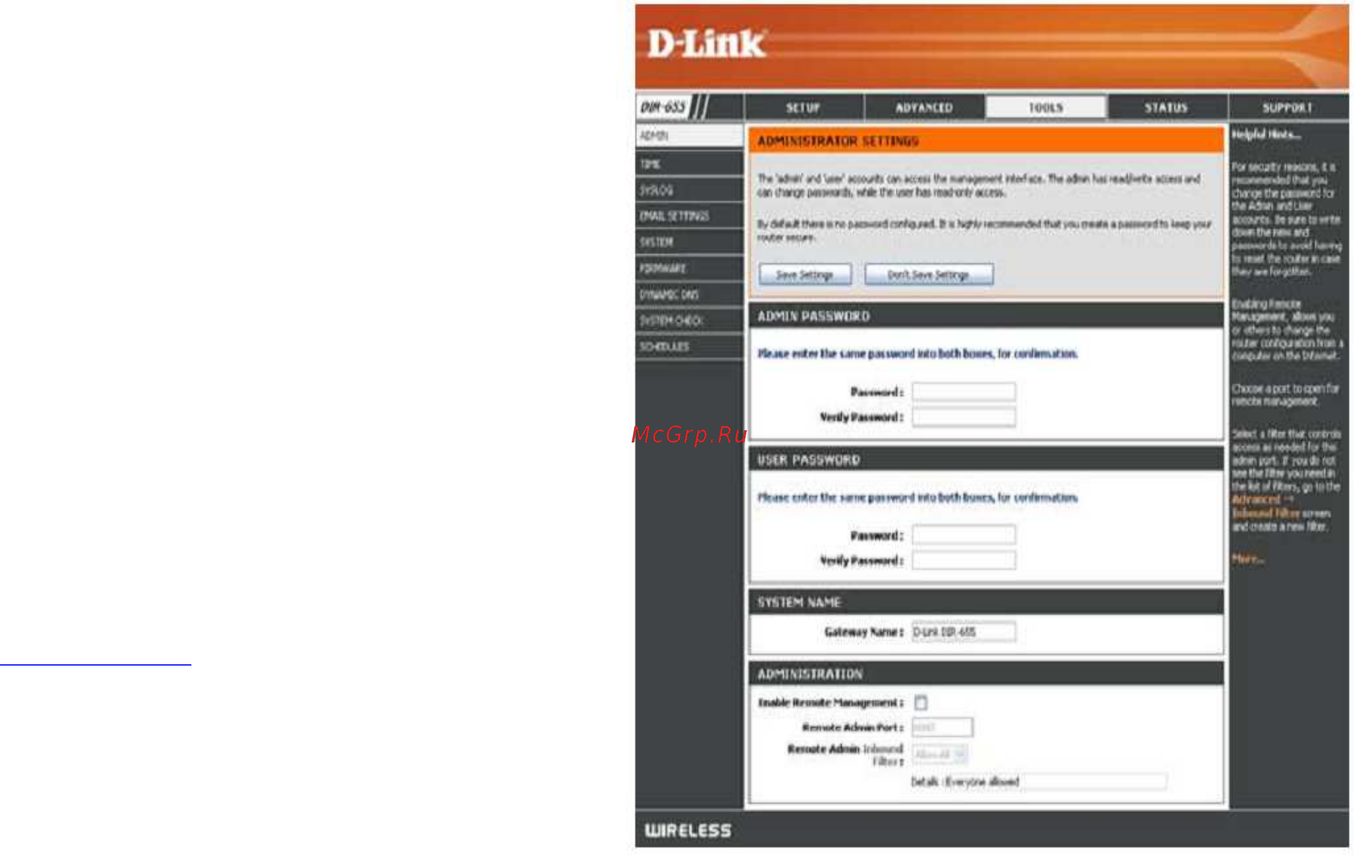 D-Link DIR-655/B1 [47/86] Administrator settings