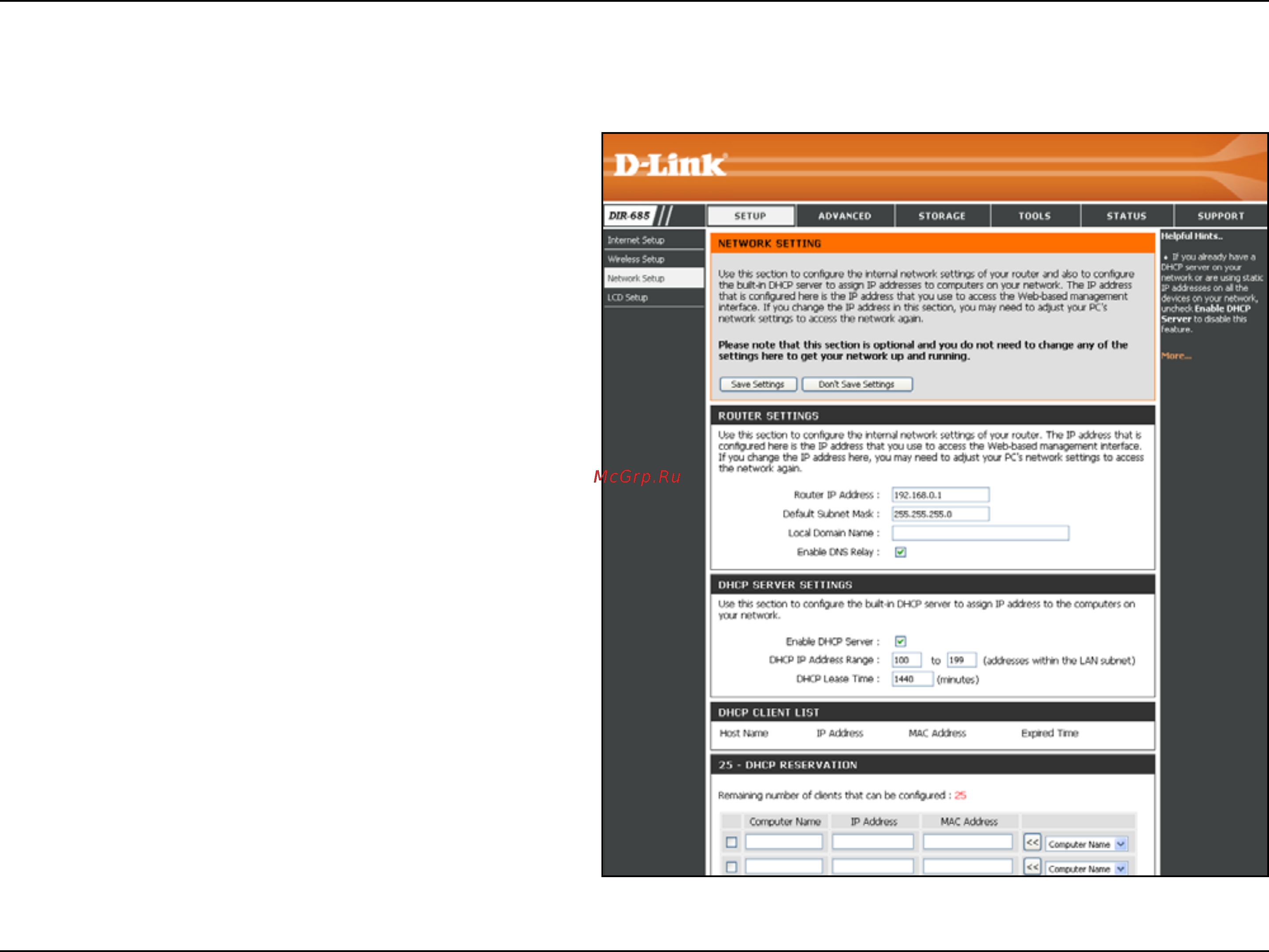 D-Link DIR-685 [59/149] Network setup
