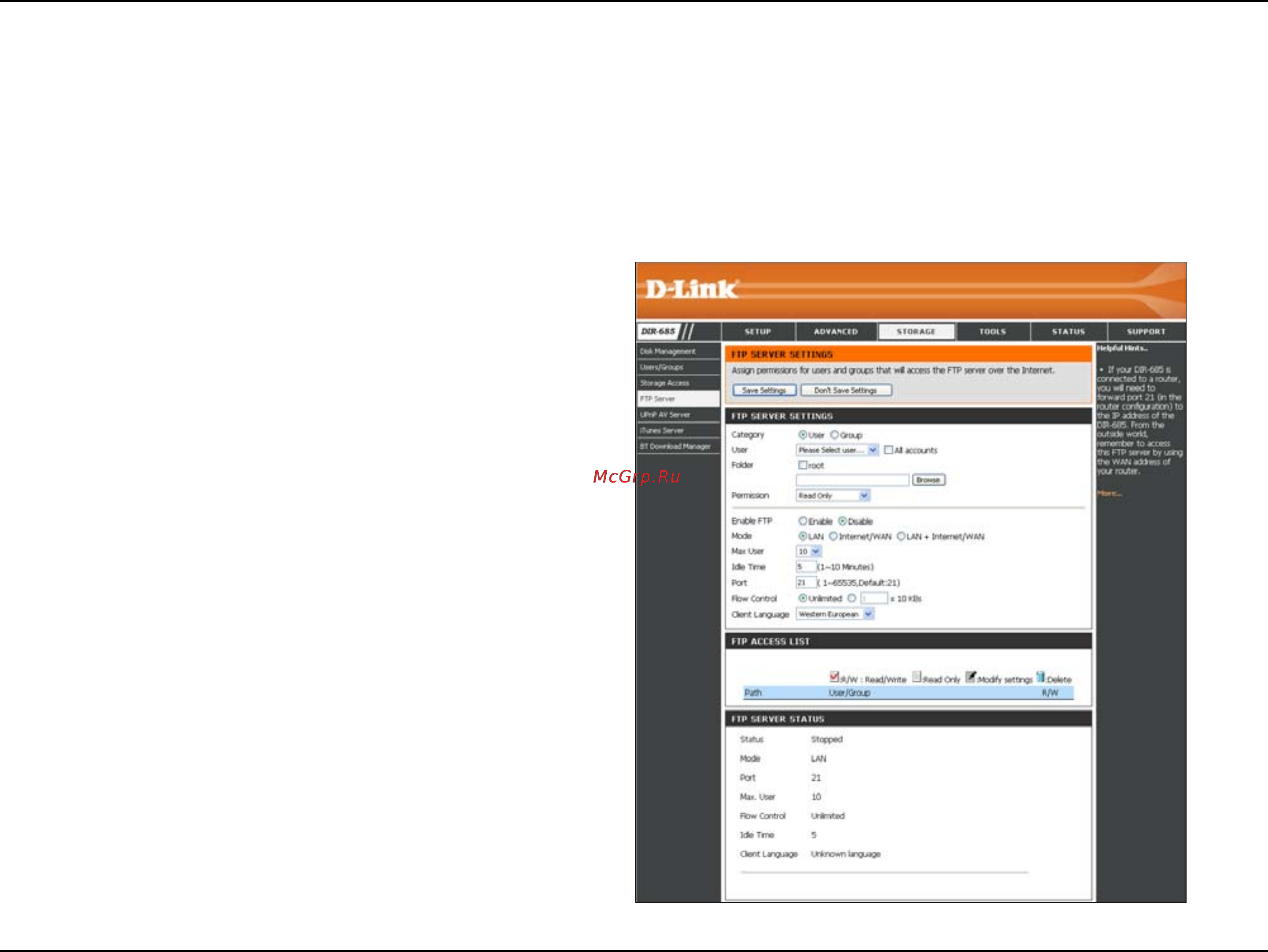 D-Link DIR-685 [88/149] Ftp server
