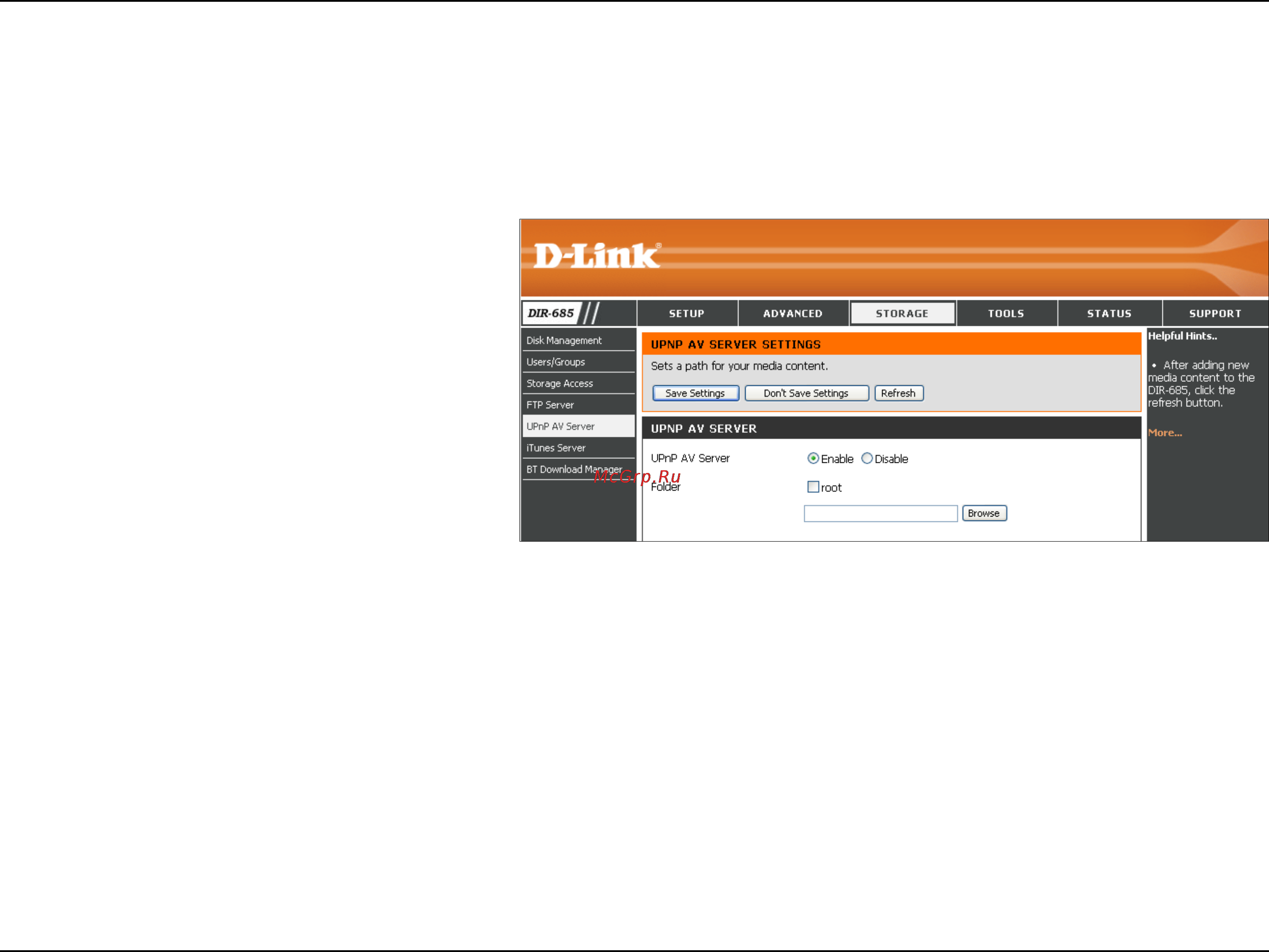 D-Link DIR-685 [94/149] Upnp av server