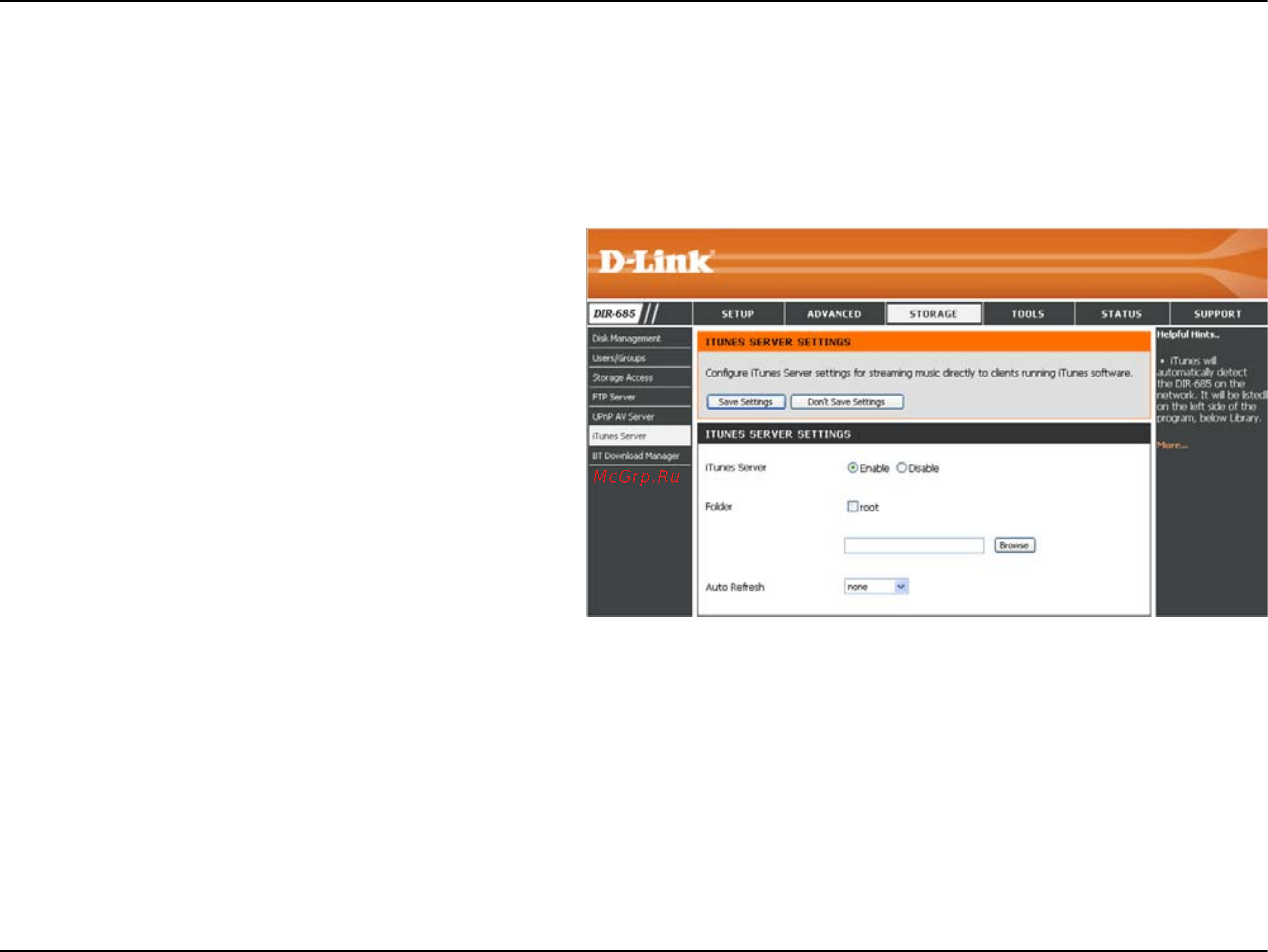 D-Link DIR-685 [95/149] Itunes server