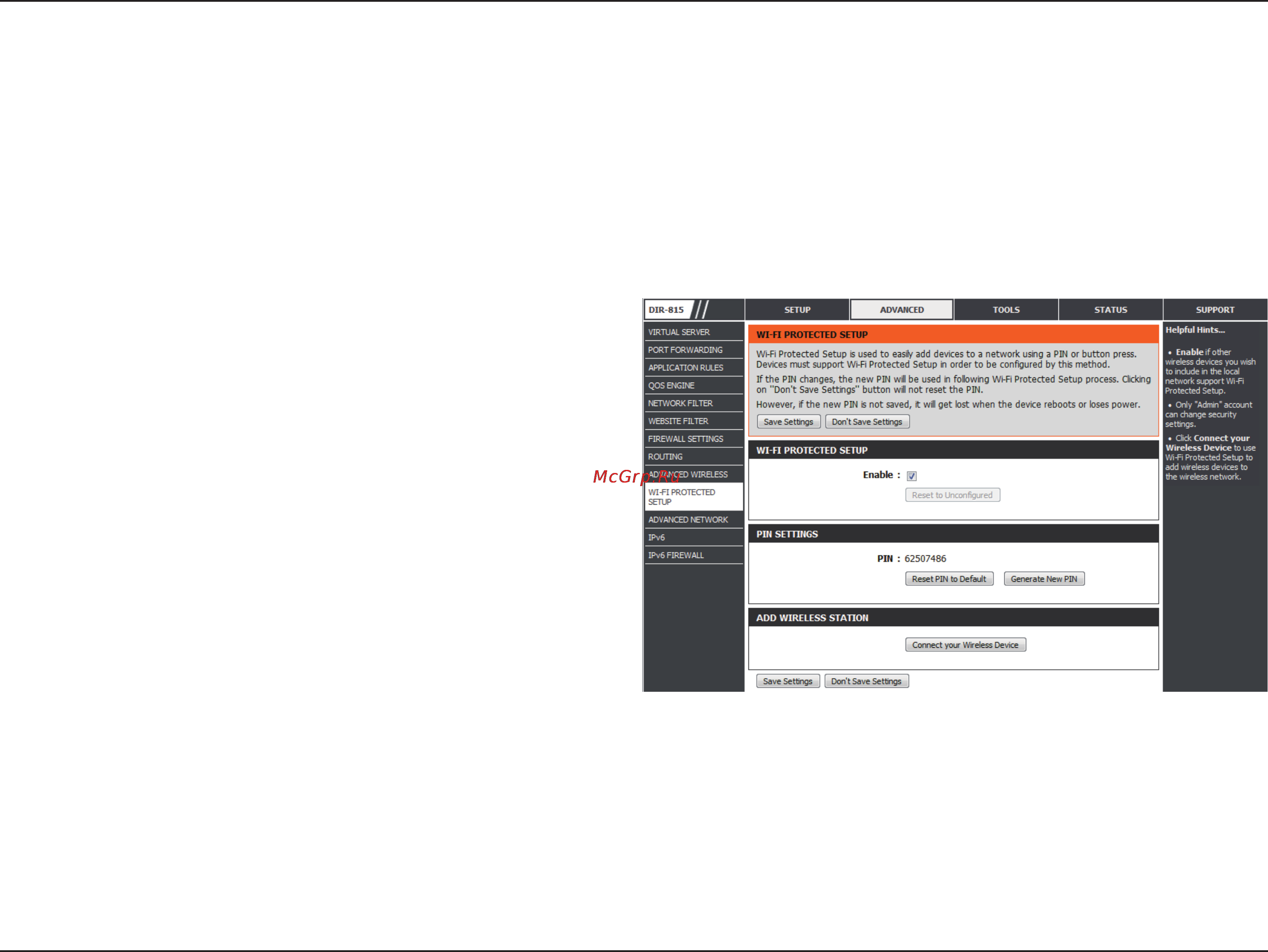 D-Link DIR-815 [61/123] Wi fi protected setup wps