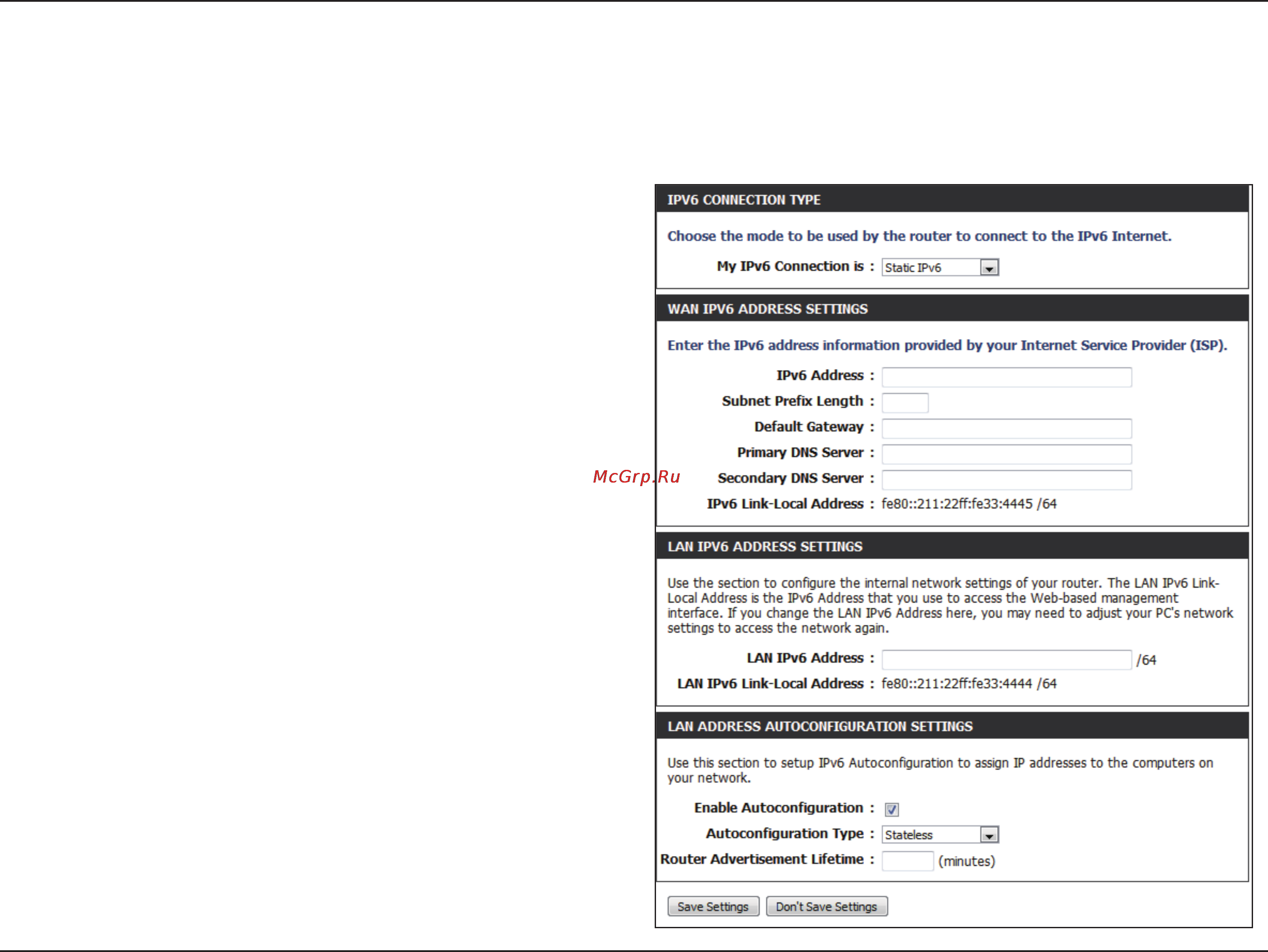 D-Link DIR-815 [65/123] Static ipv6