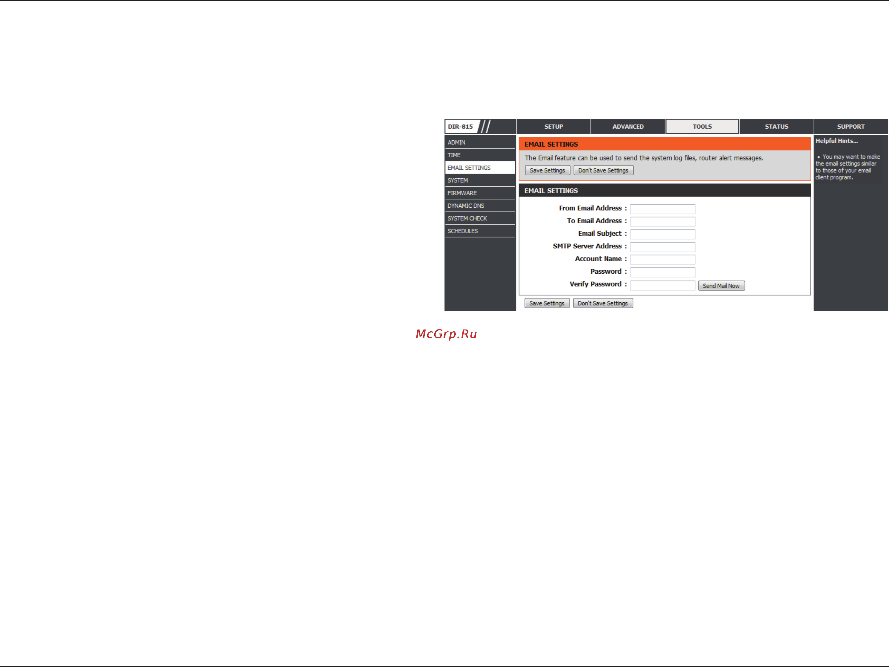 D-Link DIR-815 [78/123] Email settings