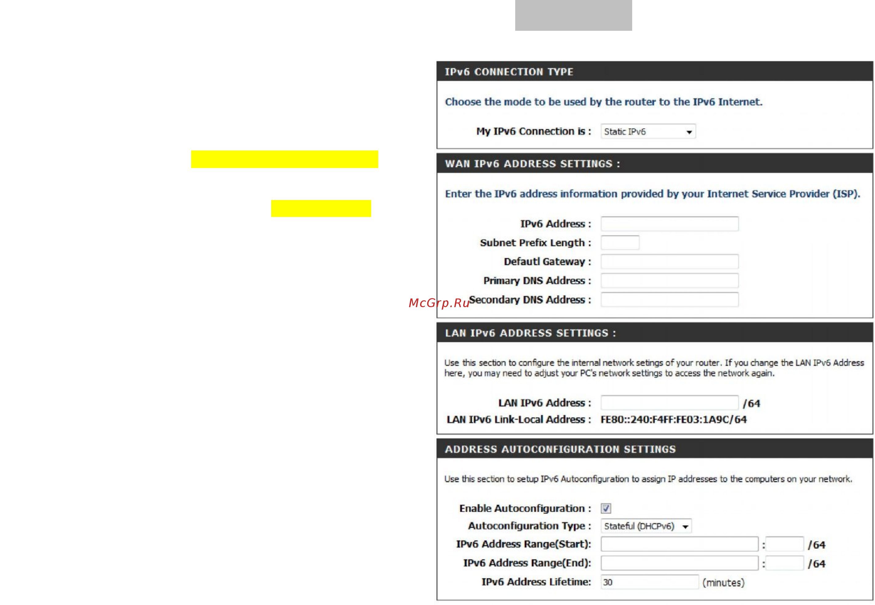 D-Link DIR-835 [61/113] Статический ipv6 stateful