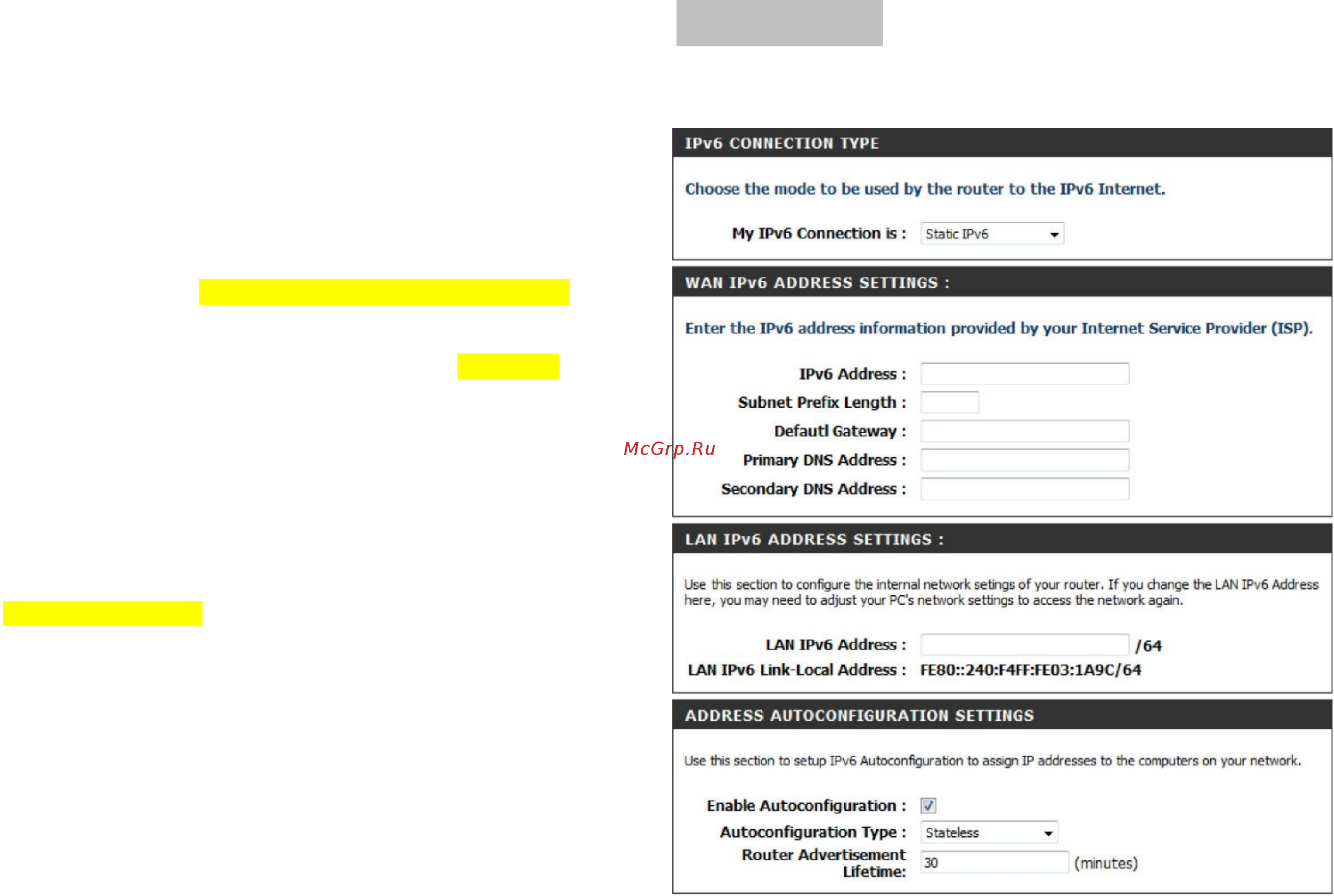 D-Link DIR-825 [62/113] Static ipv6 stateless