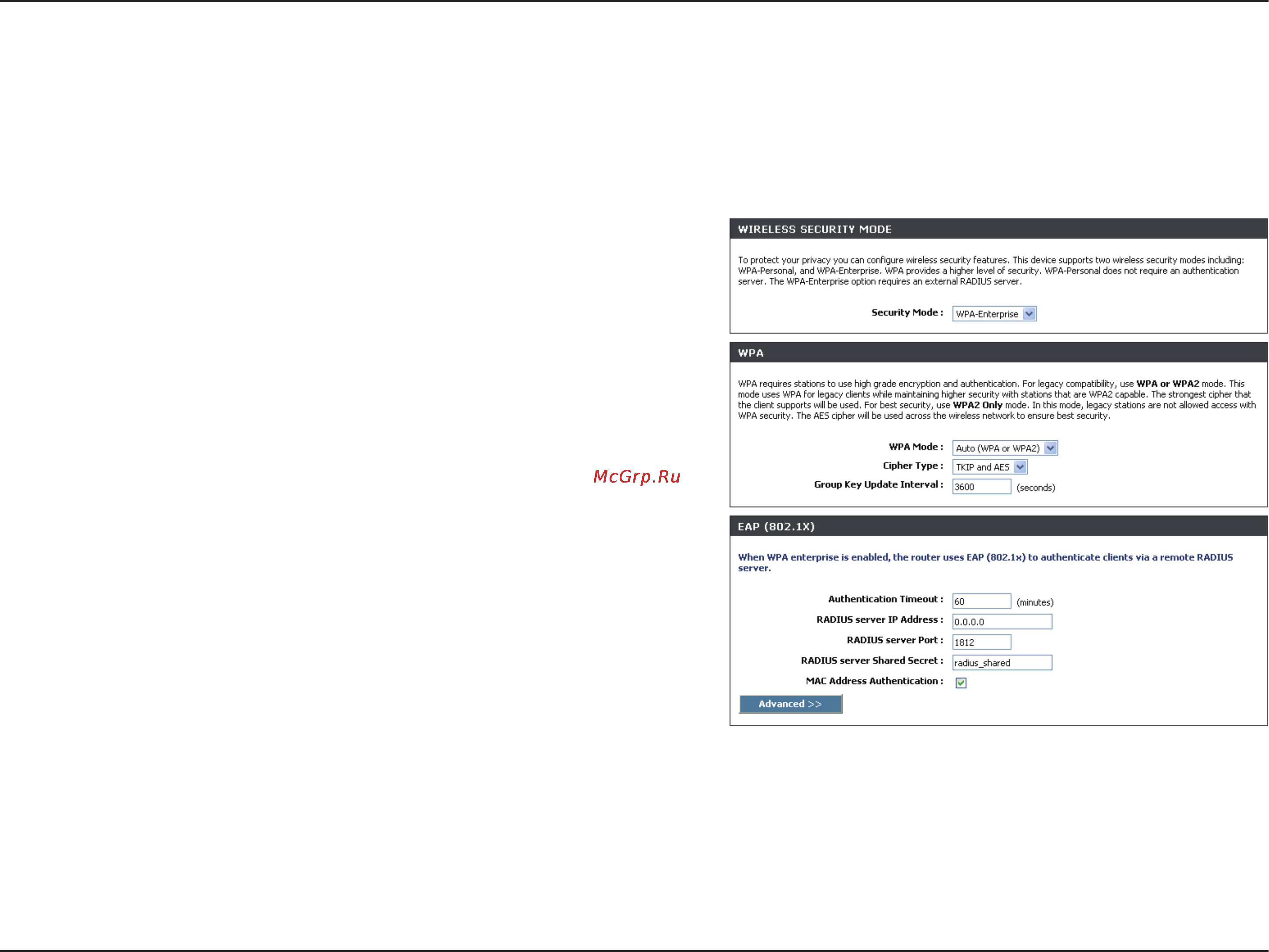 D-Link DIR-857 [77/99] Configure wpa enterprise radius