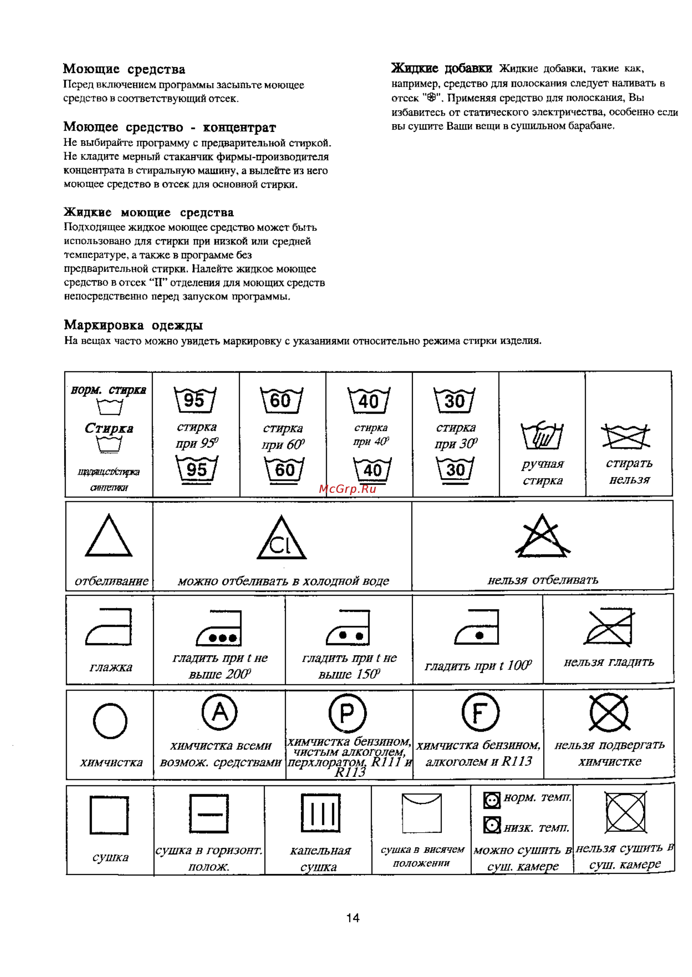 Electrolux EW 1237 T [14/24] Моющие средства