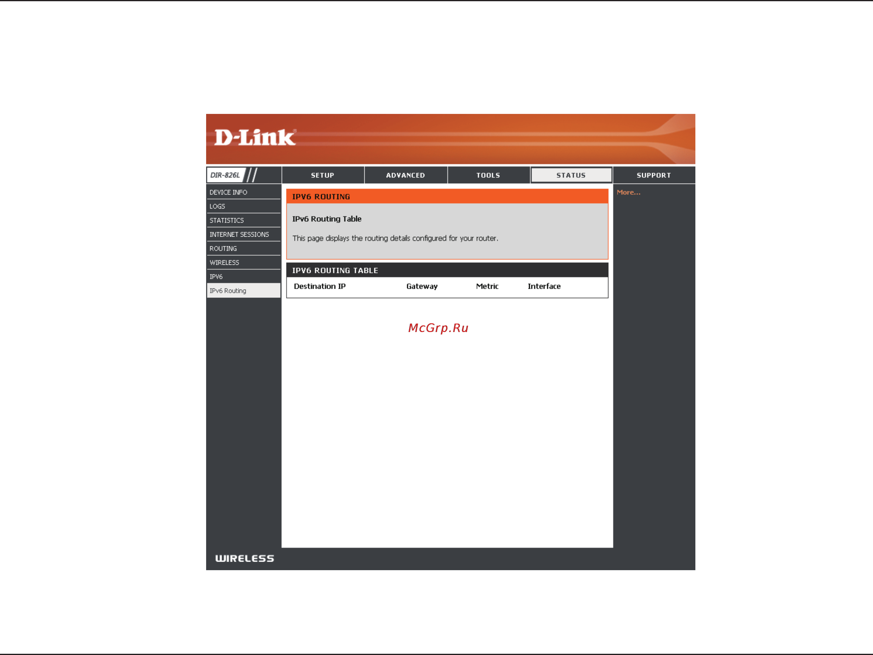 D-Link DIR-826L [111/142] Ipv6 routing