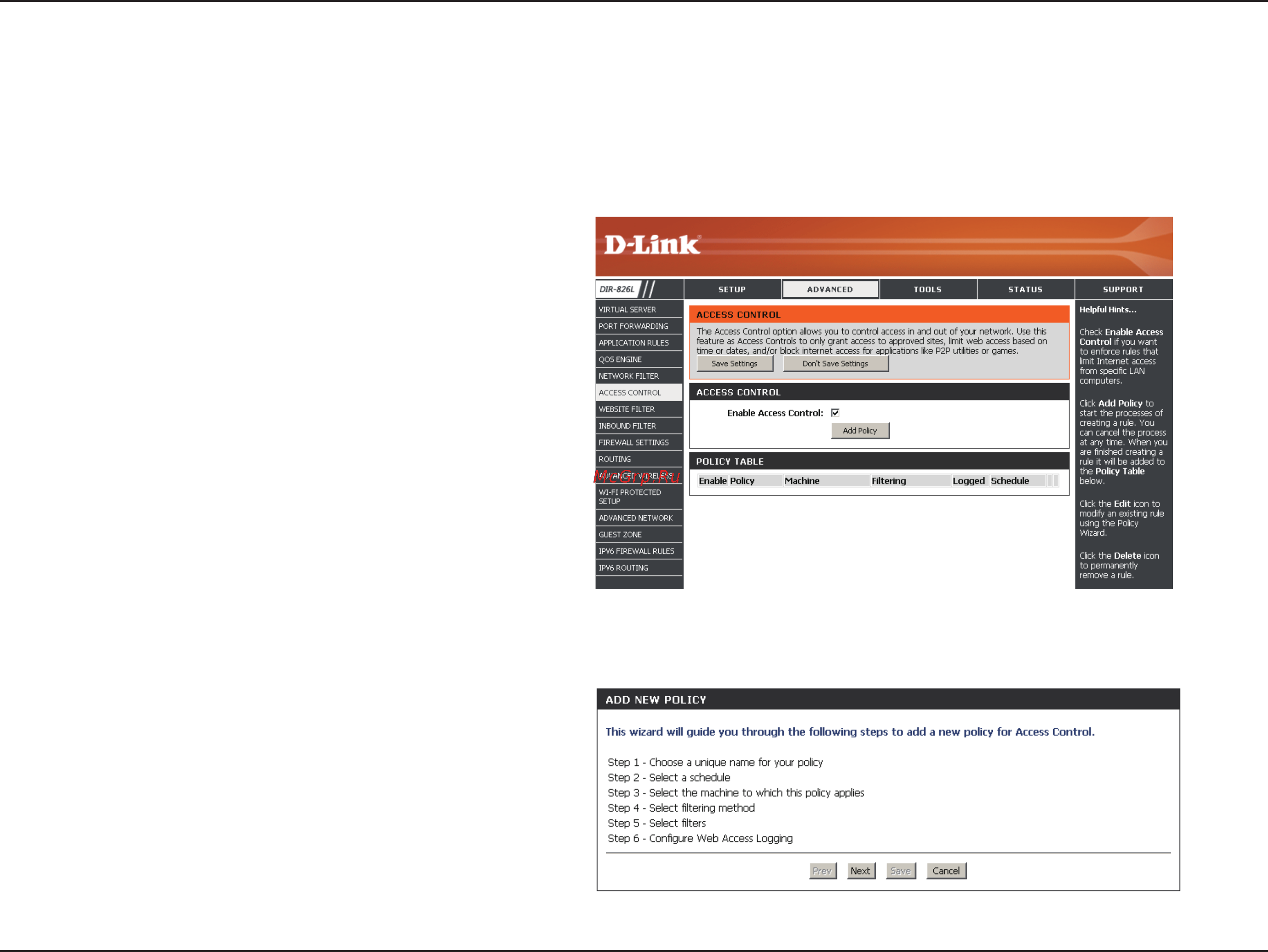 D-Link DIR-826L [80/142] Access control