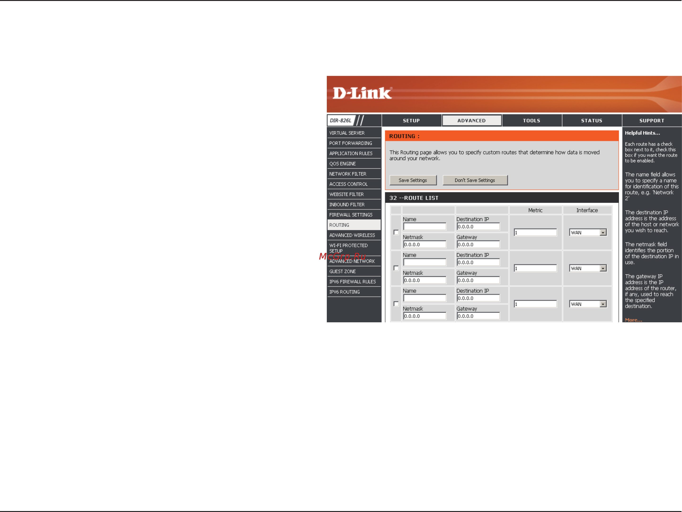 D-Link DIR-826L [87/142] Routing