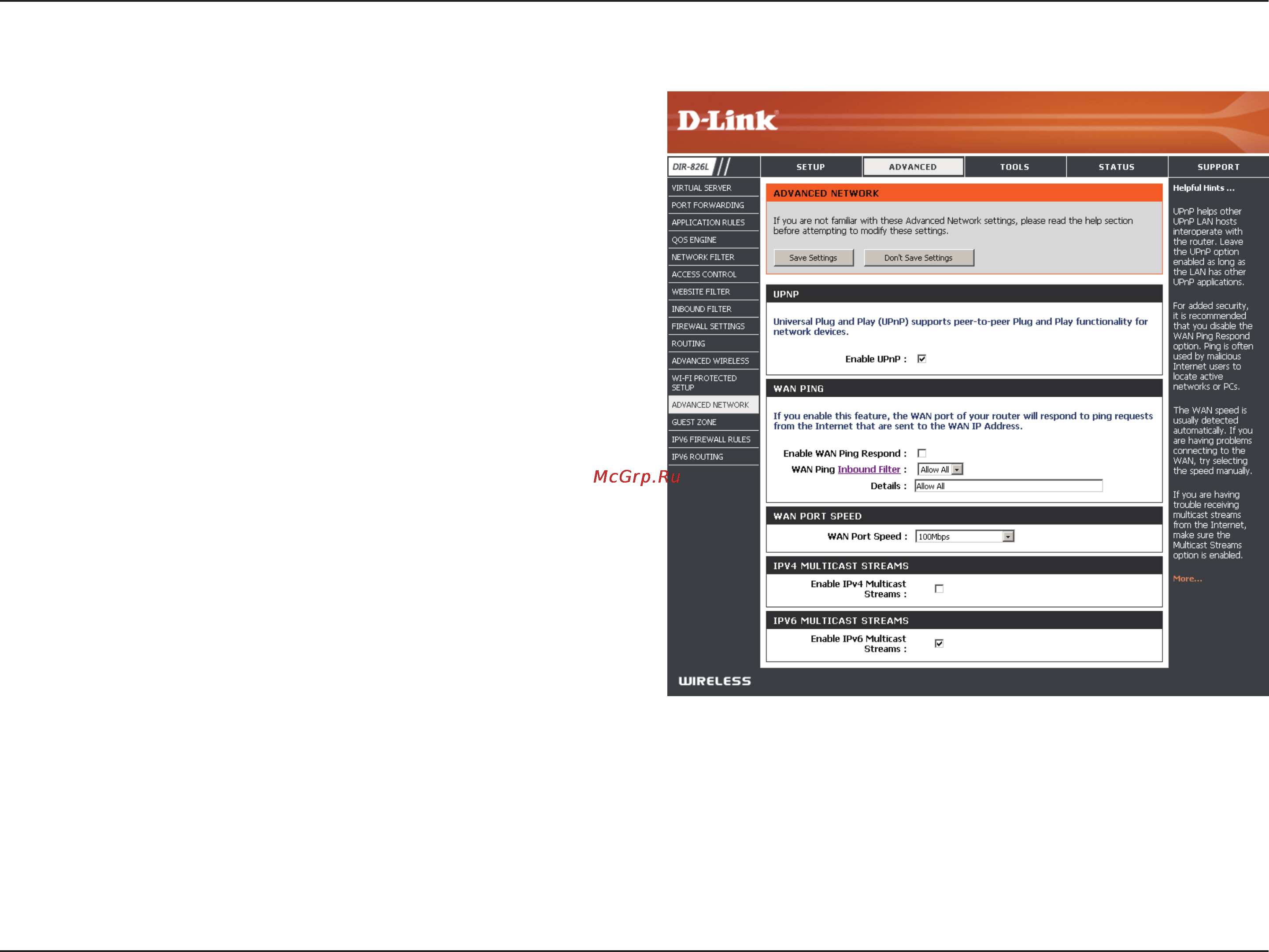 D-Link DIR-826L [91/142] Advanced network settings