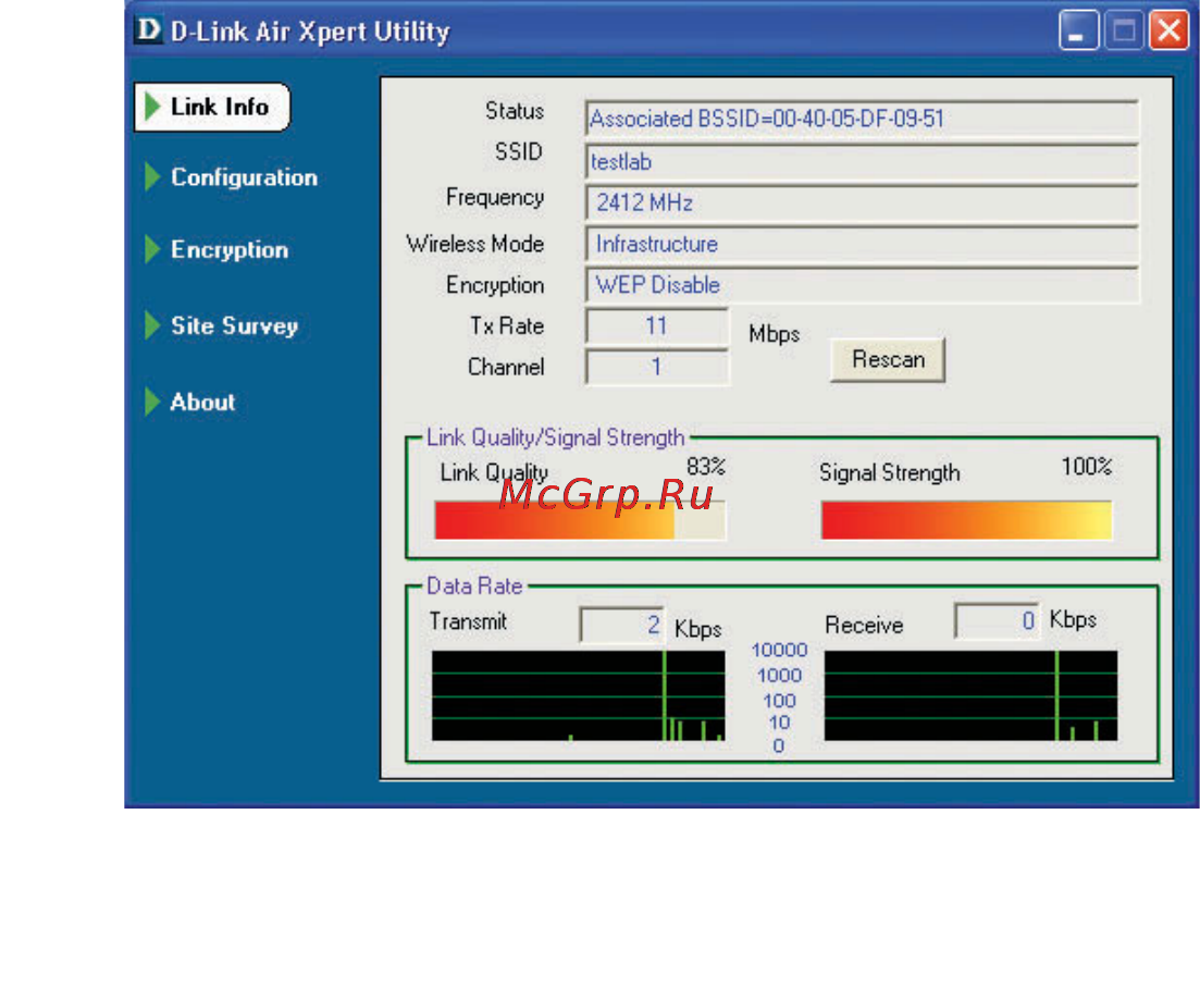 D-Link DWL-AG650 [14/43] Configuration utility link info