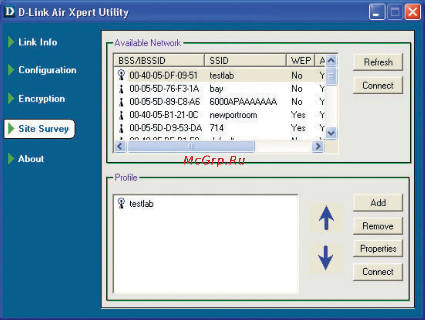 D-Link DWL-AG650 [17/43] Configuration utility site survey