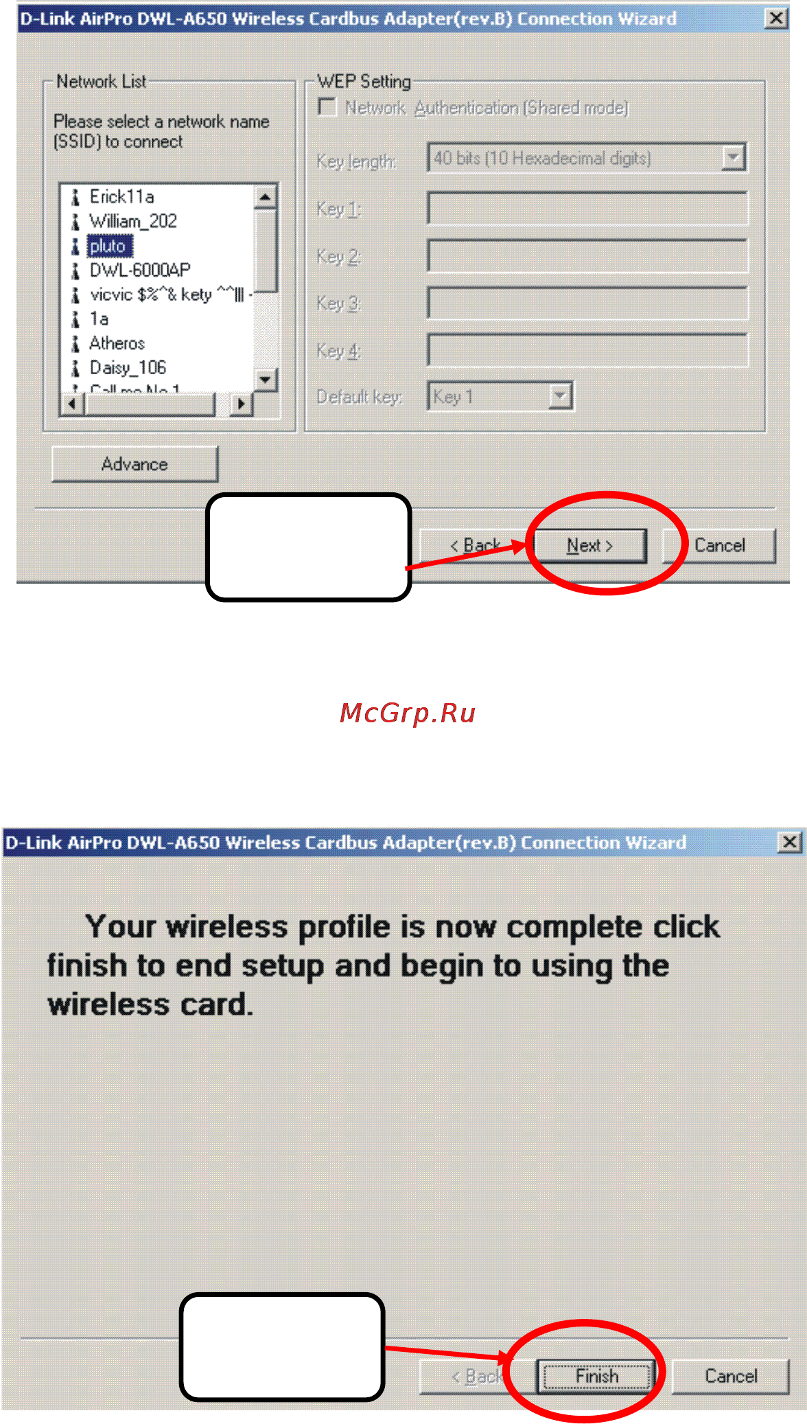 D-Link DWL-A650 [10/13] Нажм ите
