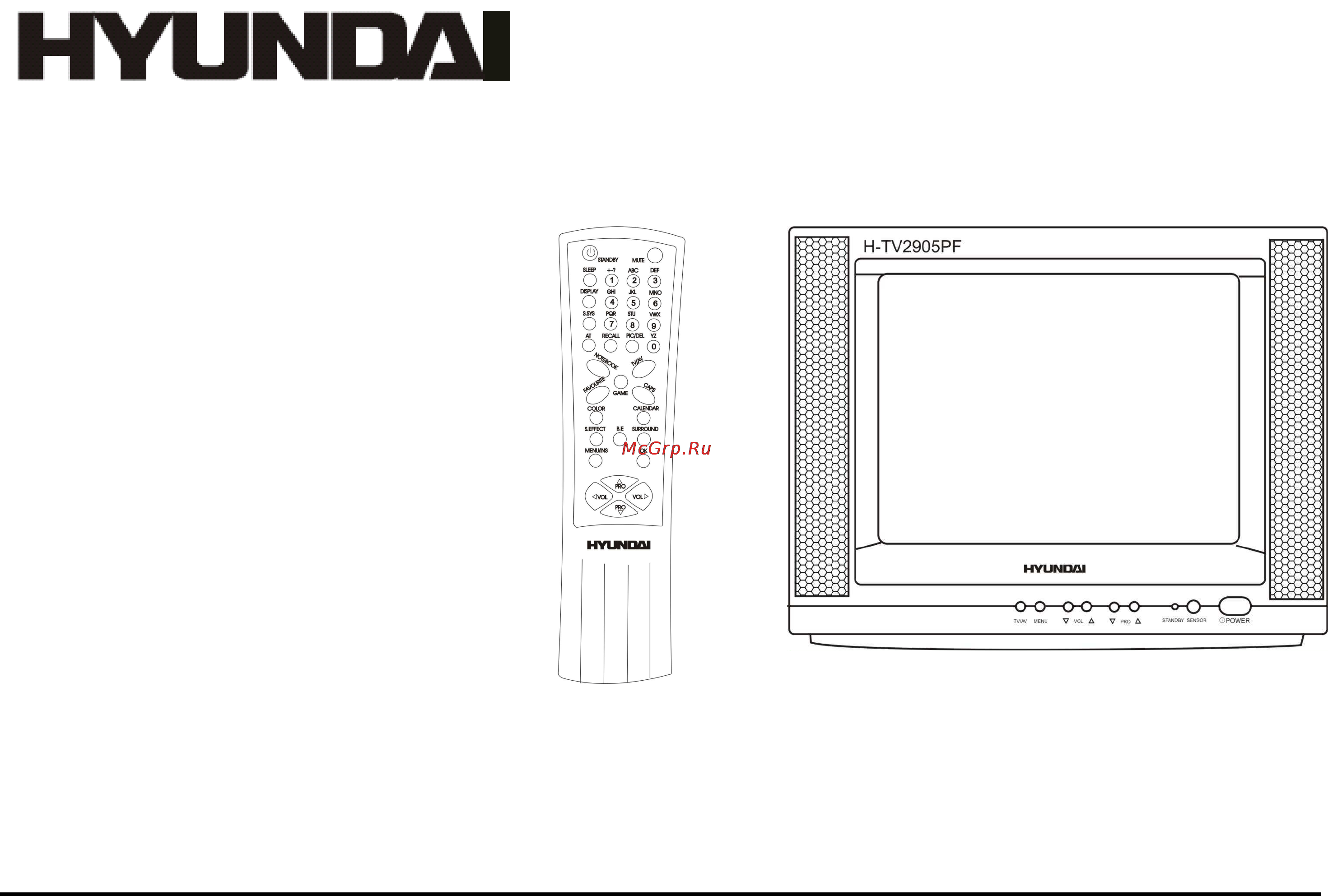 Hyundai H-TV2905PF Инструкция по эксплуатации онлайн