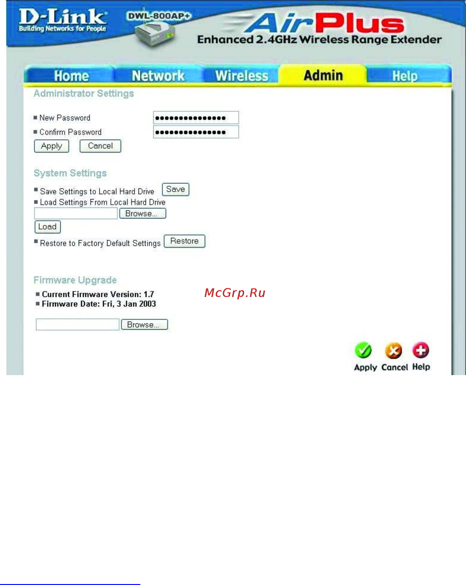 D-Link DWL-800AP+ [16/58] Configuration menu