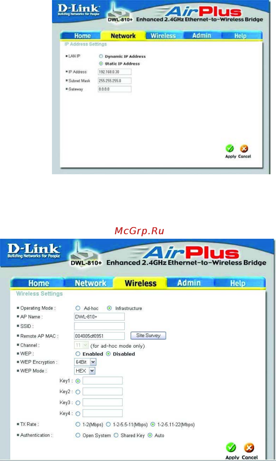D-Link DWL-810+ [14/29] Configuration menu