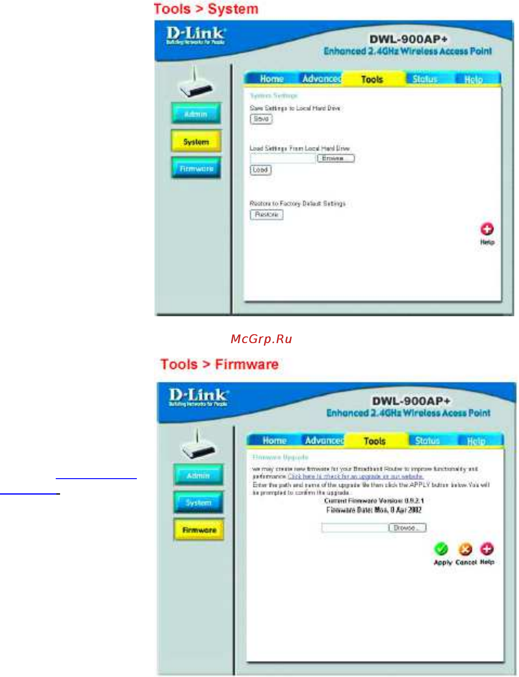 D-Link DWL-900AP+ [18/68] Меню настроек