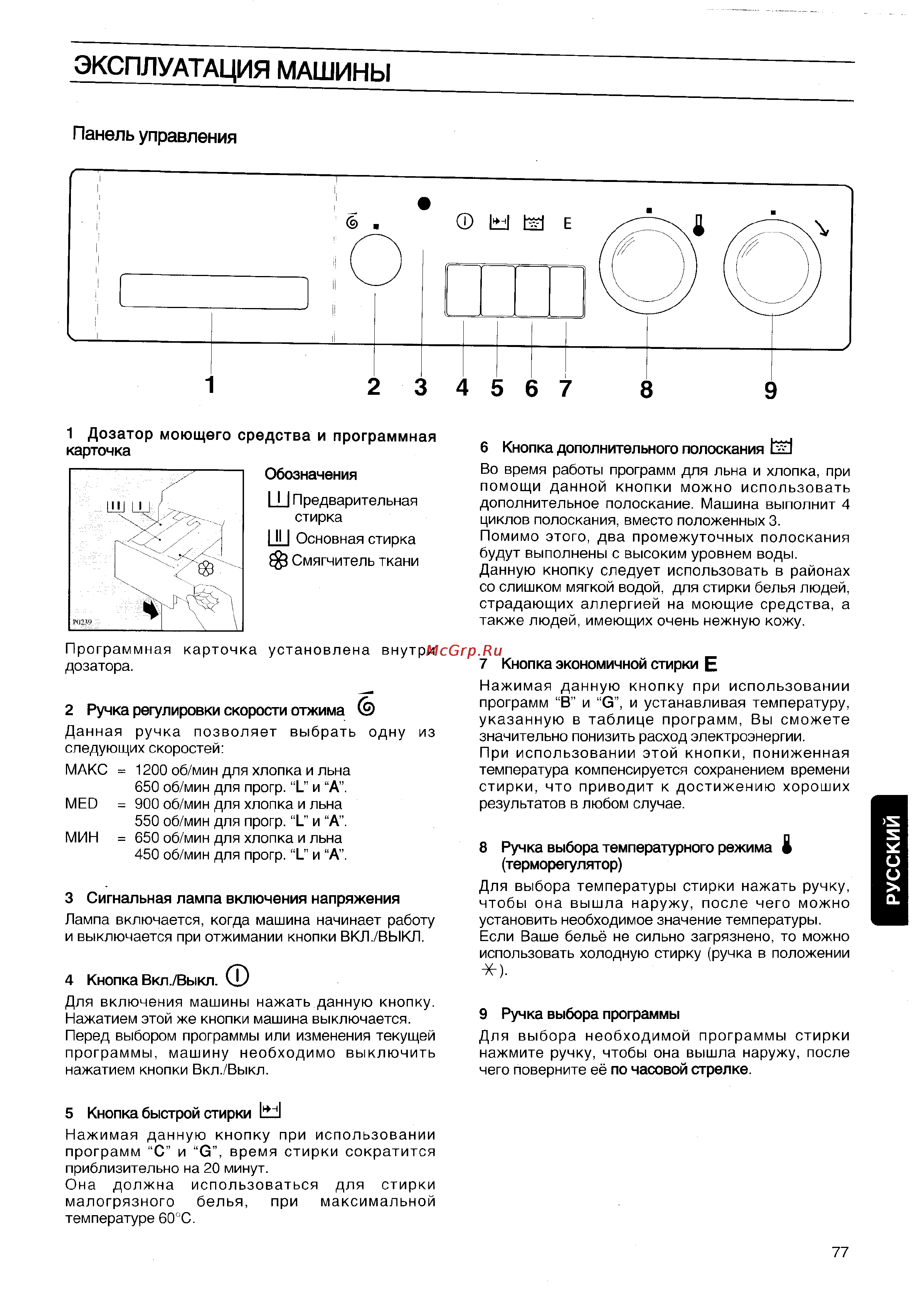 Electrolux EW 1231 I [7/15] Эксплуатация машины