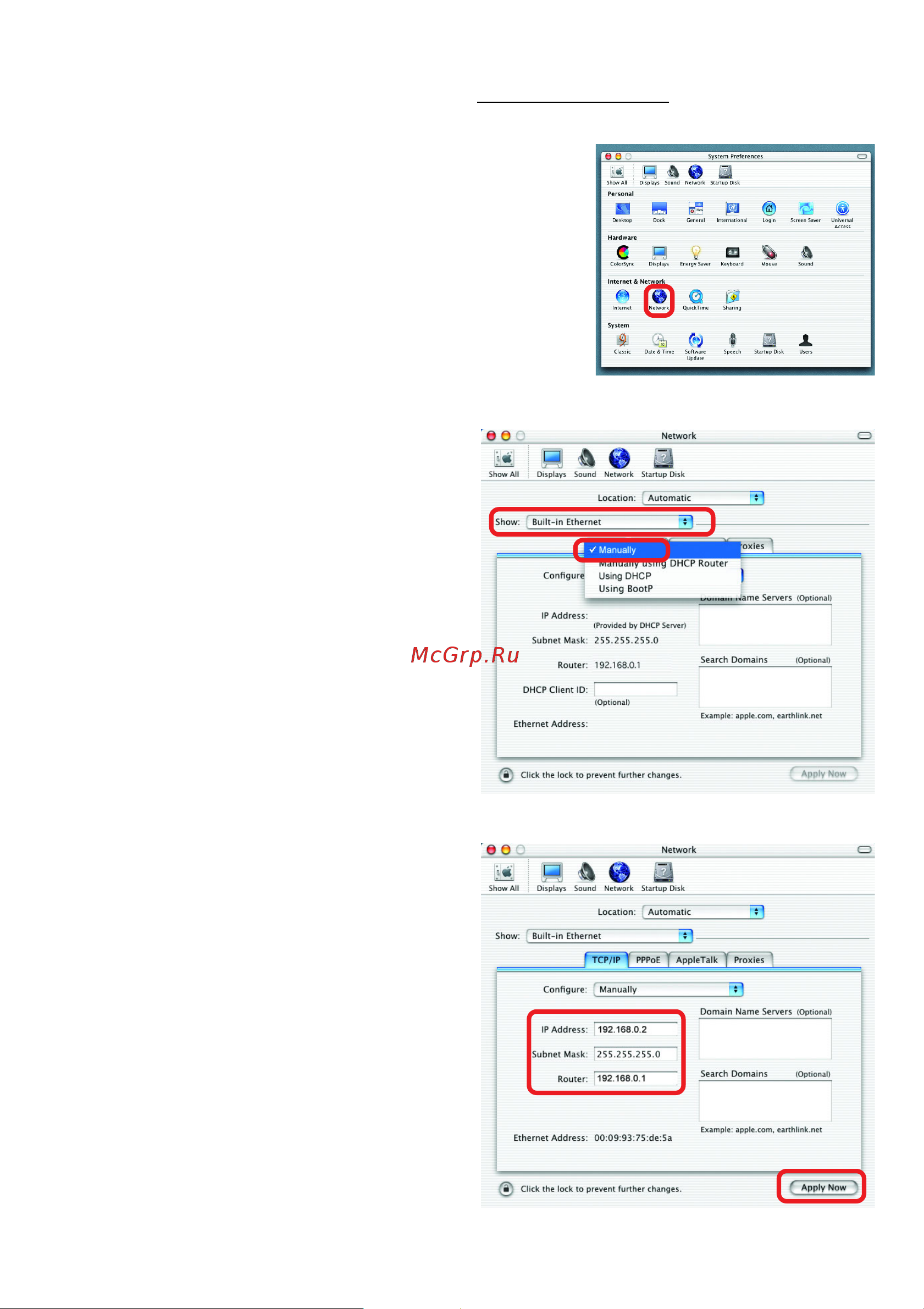 D-Link DWL-1700AP [45/82] Networking basics continued assigning a static ip address with macintosh osx