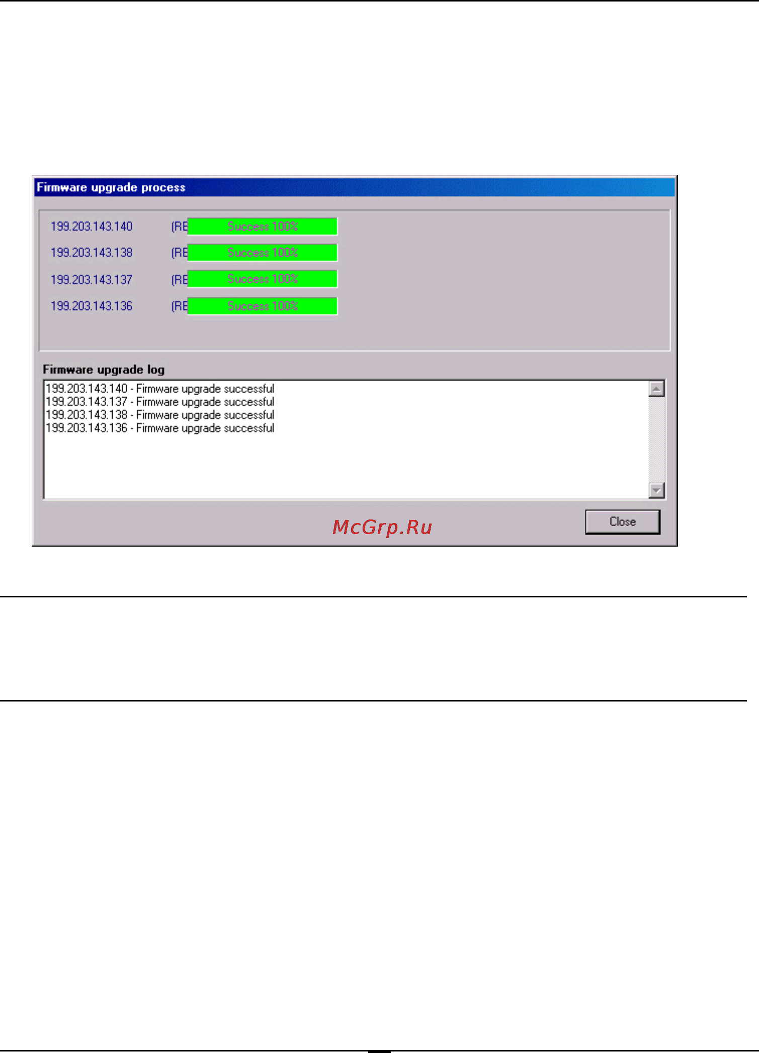 D-Link DWL-1800R [44/77] At the end of the upgrade session the following window is displayed indicating that the operation was successful