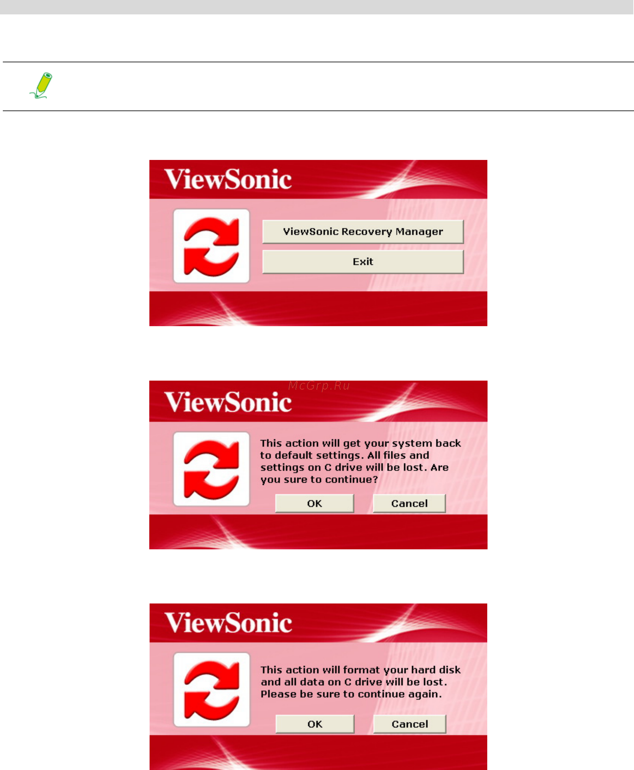 Viewsonic VPC101 [47/70] Восстановление системы