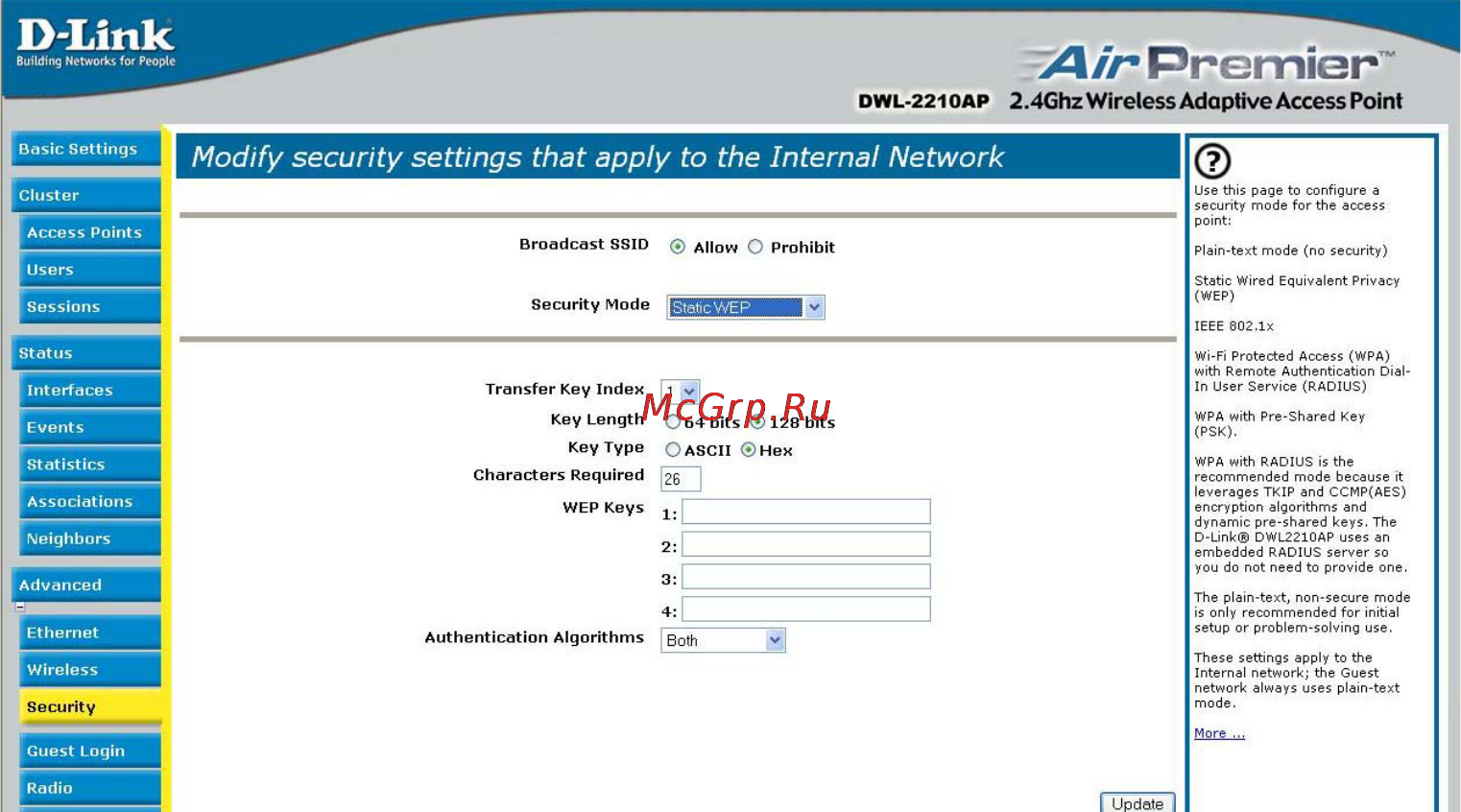 D-Link DWL-2200AP [135/192] Configuring static wep security on a client