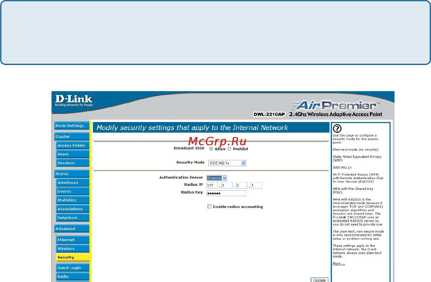D-Link DWL-2200AP [138/192] Configuring ieee 802 x security on a client