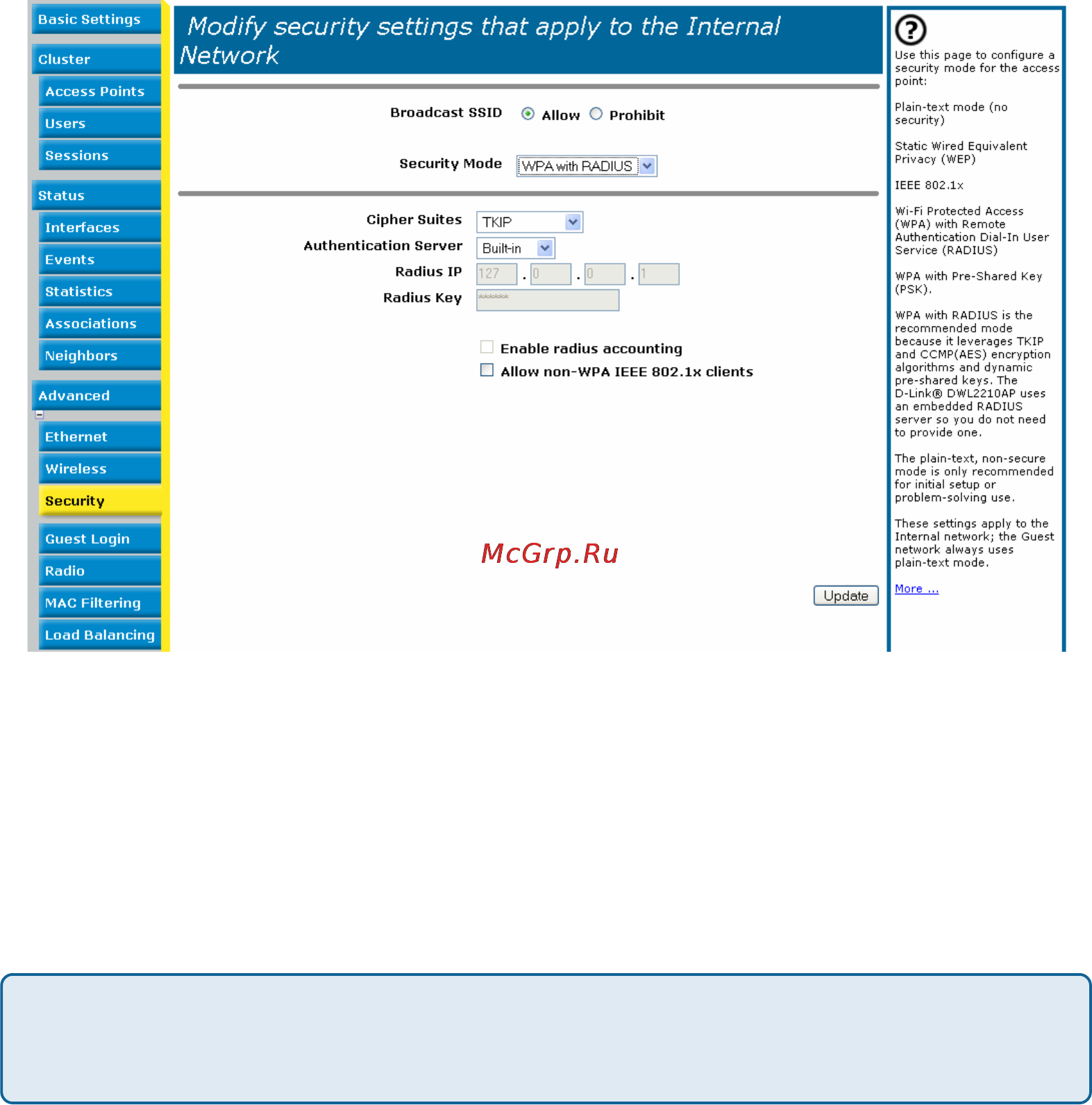 D-Link DWL-2200AP [72/192] Configuring security settings