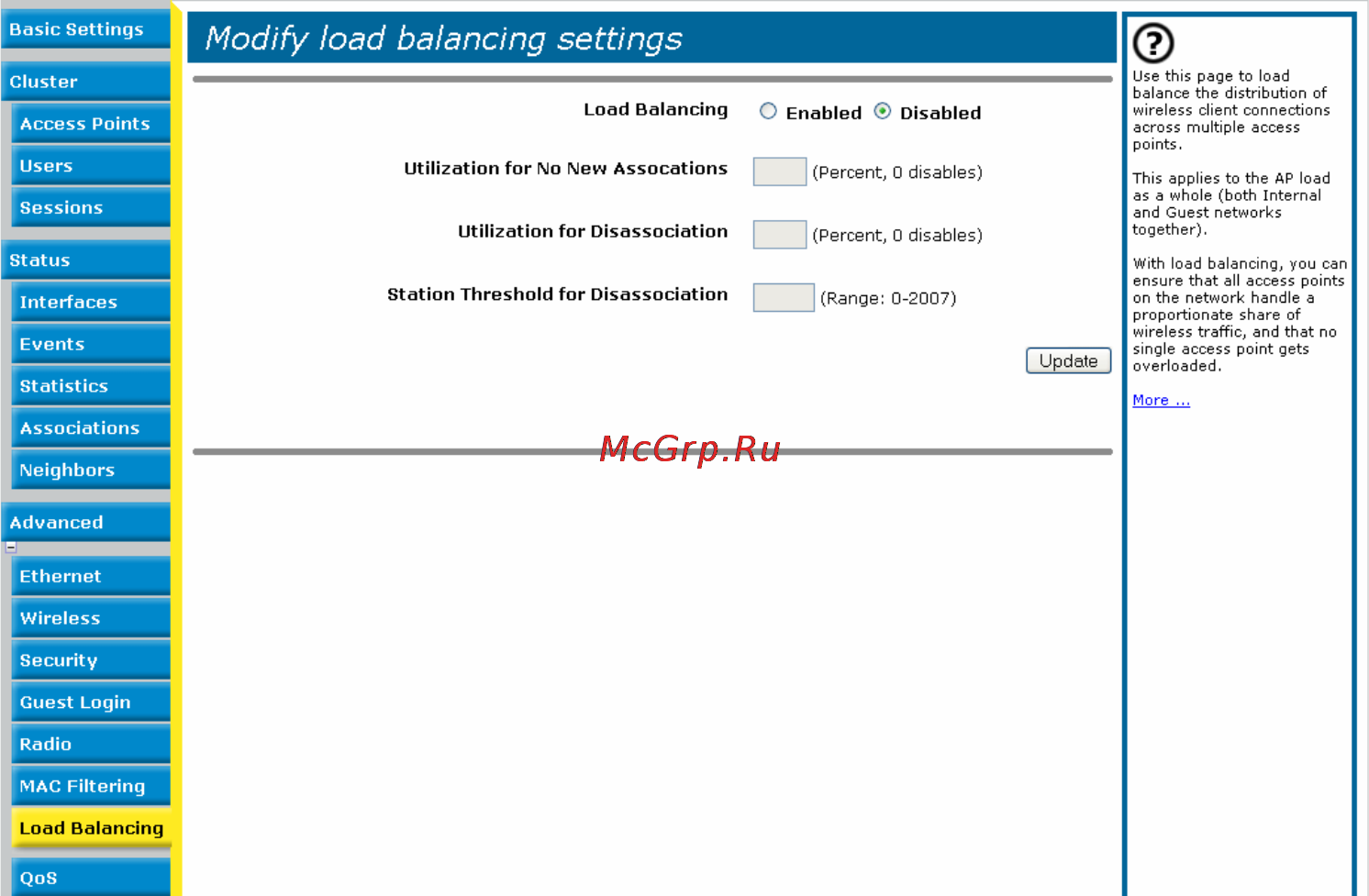 D-Link DWL-2200AP [94/192] Navigating to load balancing settings