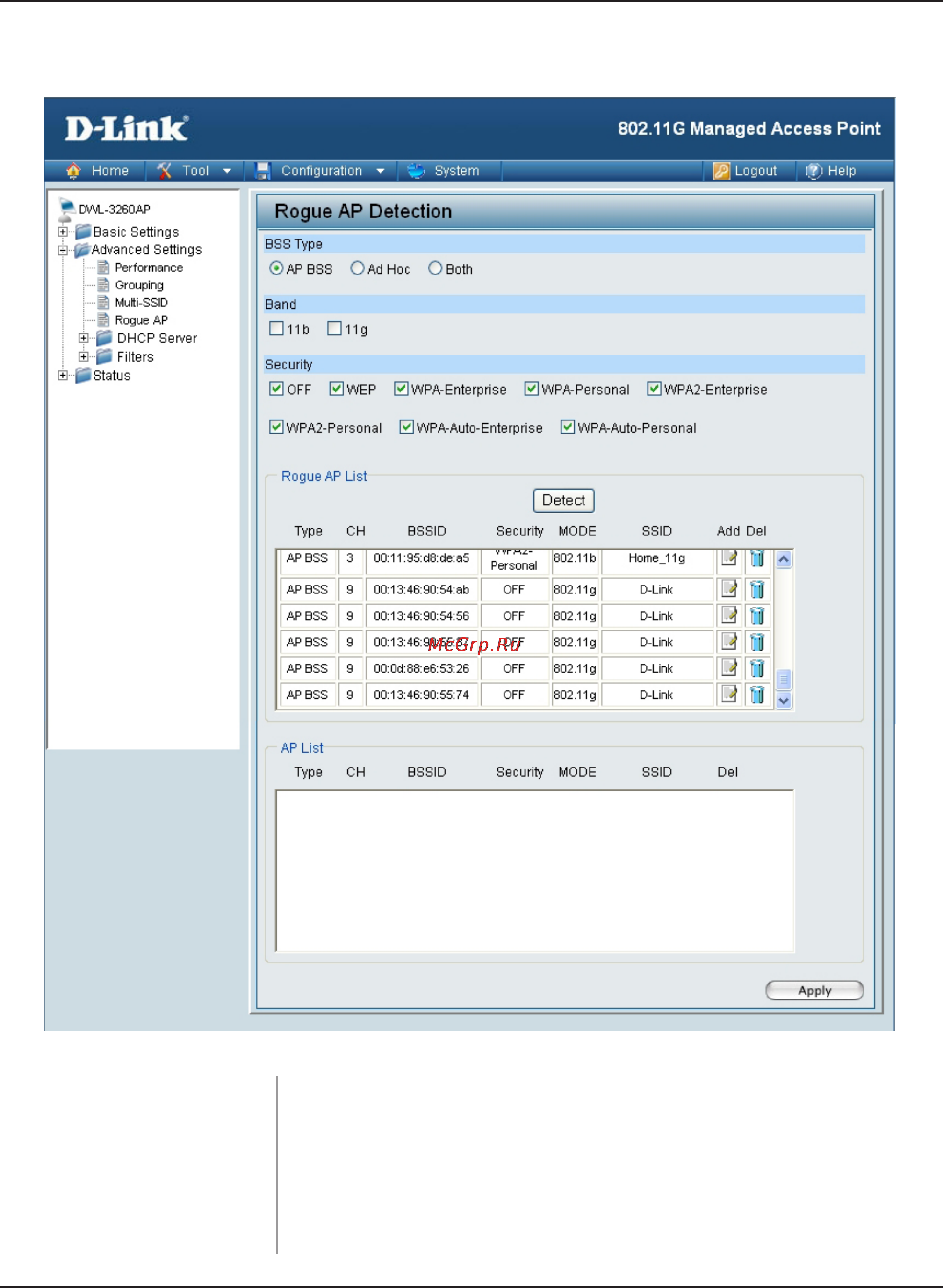 D-Link DWL-3260AP [32/109] Rogue ap