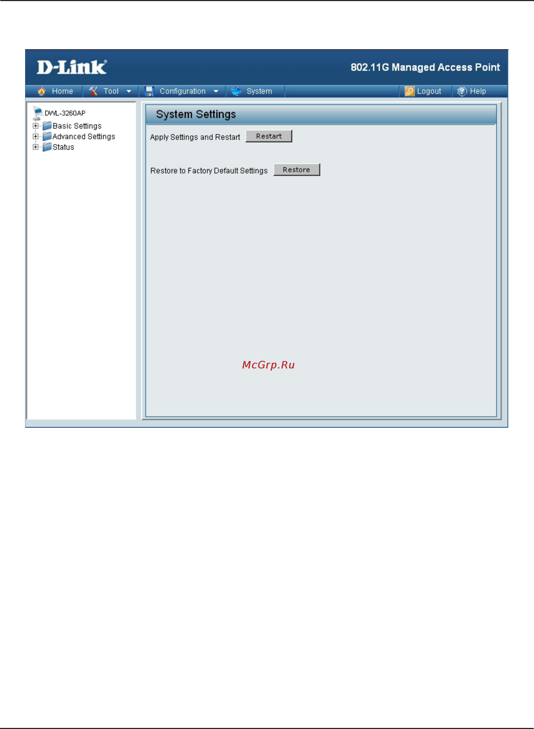 D-Link DWL-3260AP [52/109] System settings