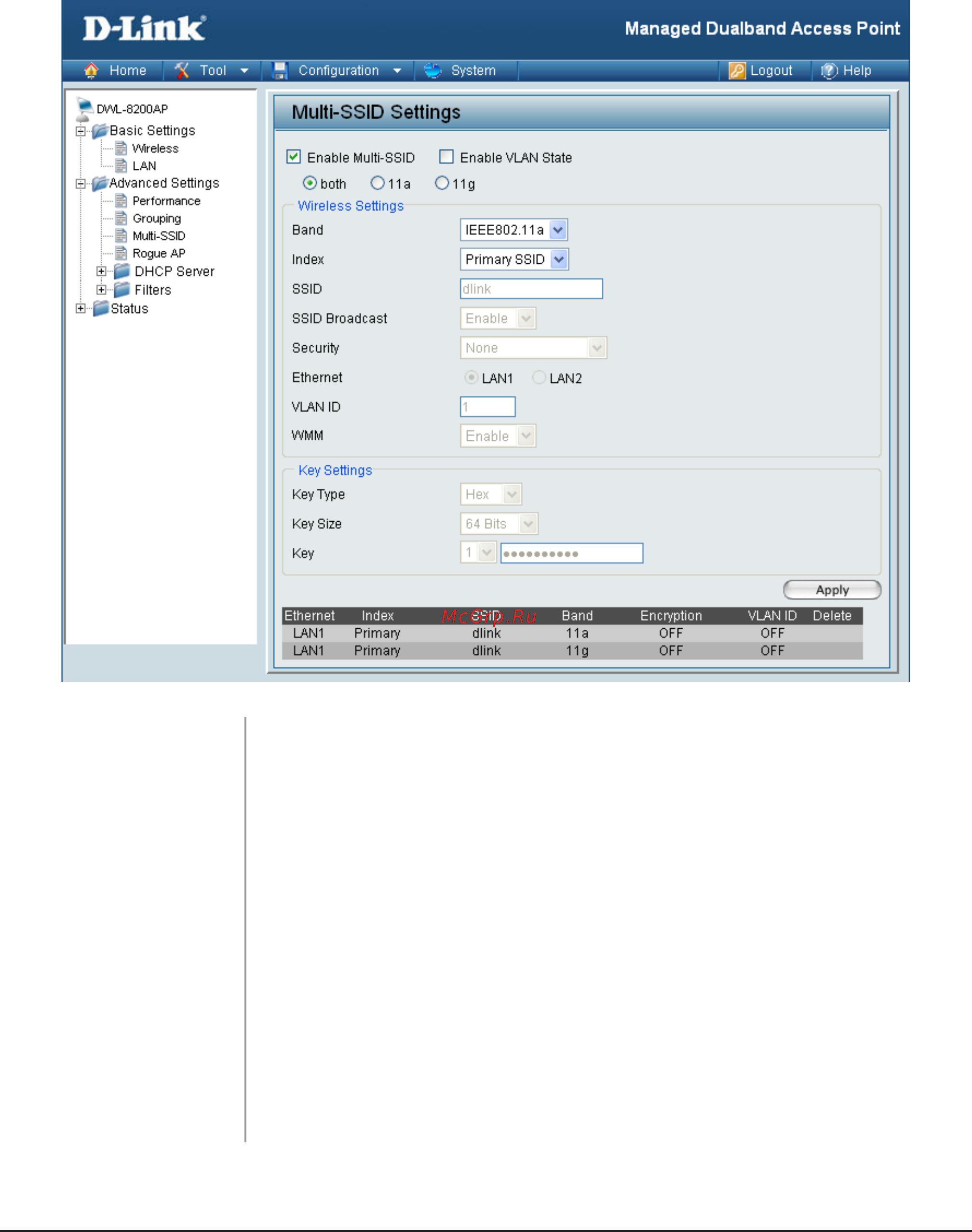D-Link DWL-8600AP [36/95] Home advanced settings multi ssid