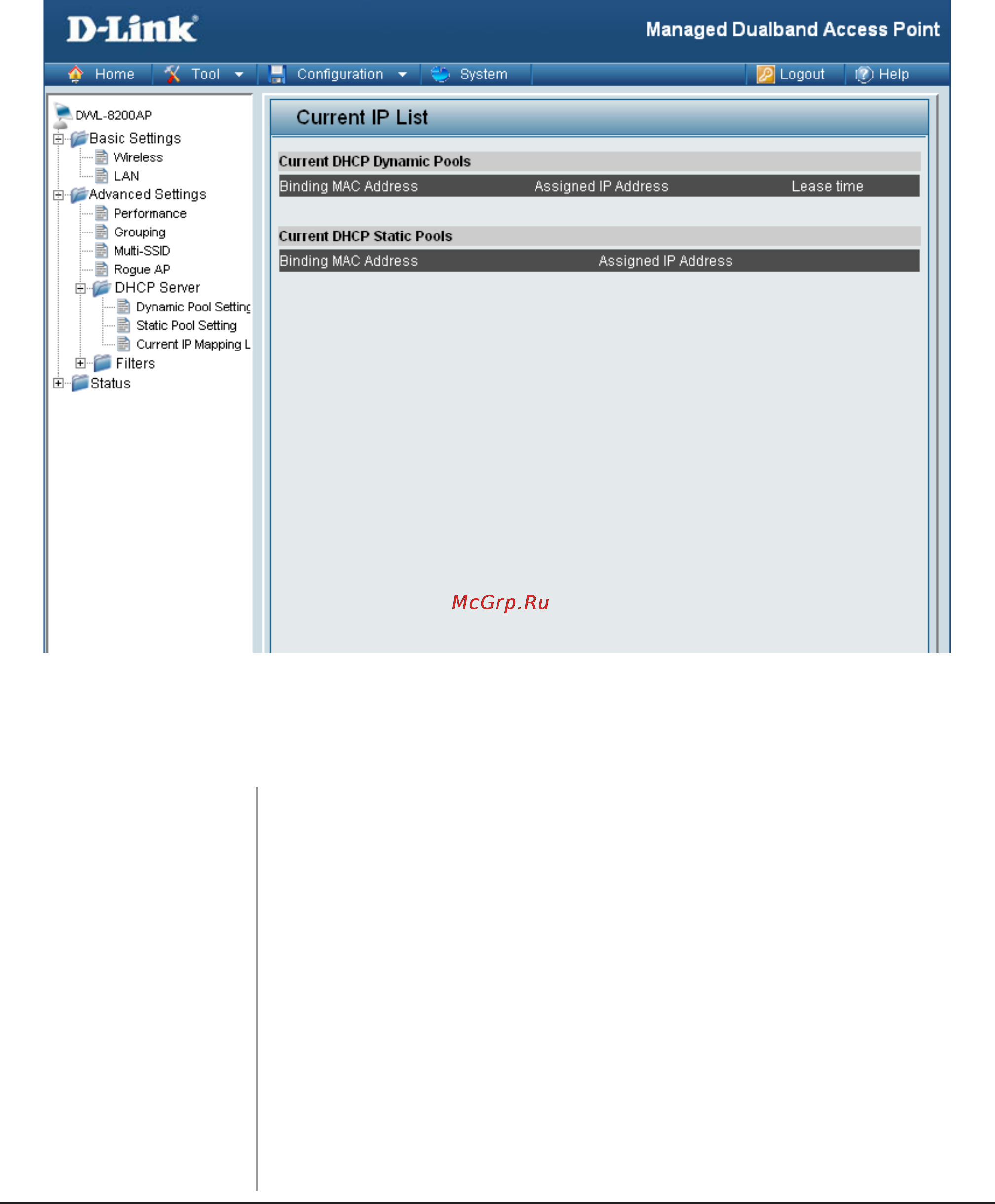 D-Link DWL-8600AP [44/95] Current ip list