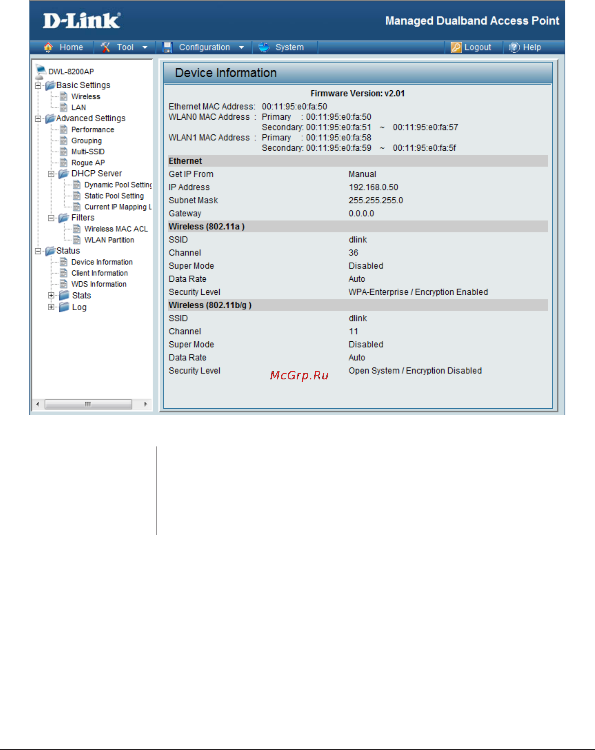 D-Link DWL-8600AP [48/95] Home status device information