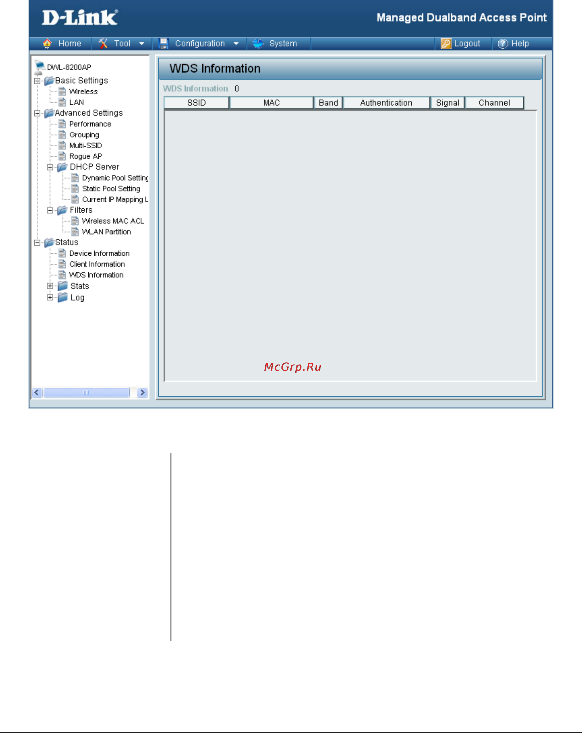 D-Link DWL-8600AP [50/95] Home status wds information