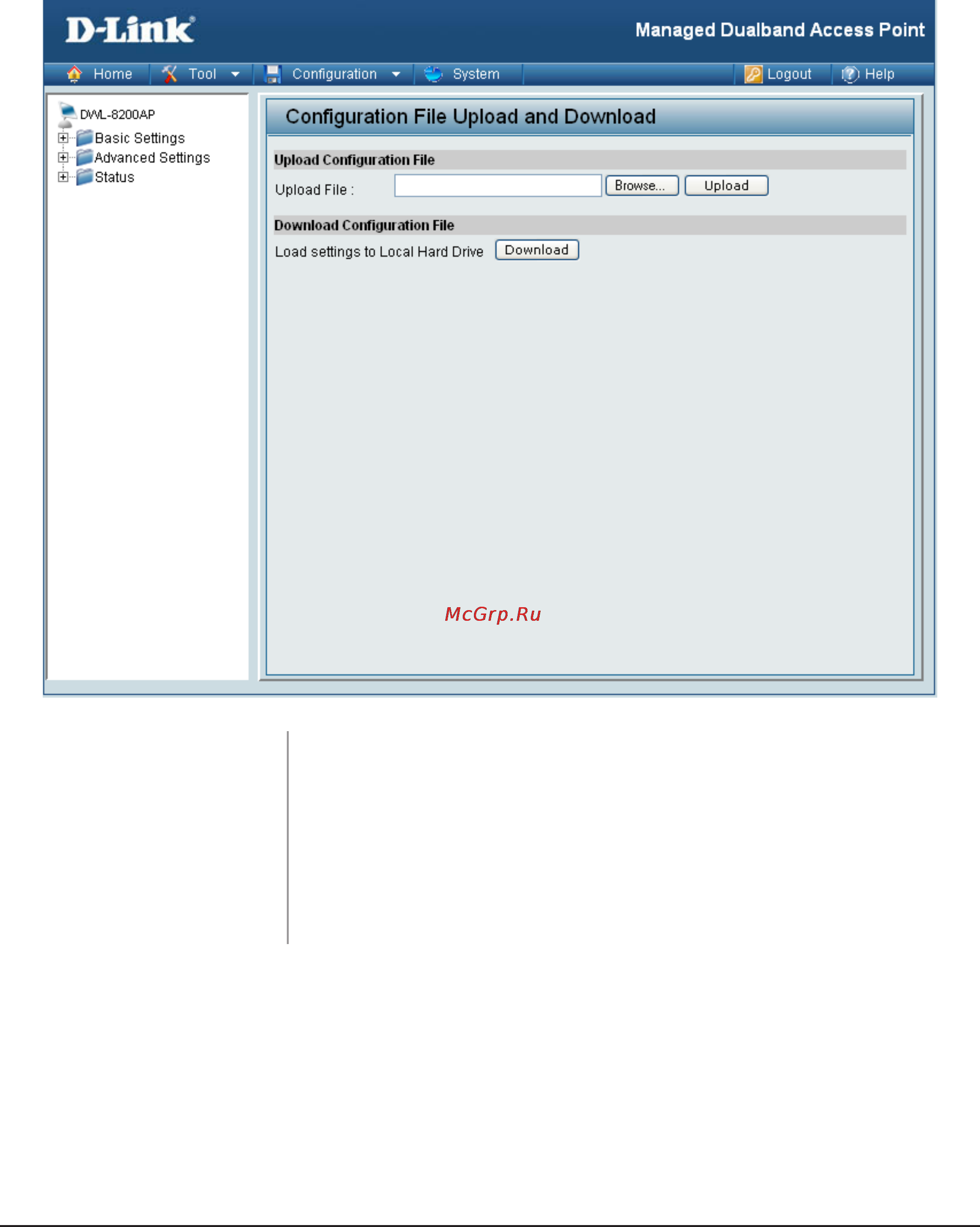 D-Link DWL-8600AP [59/95] Tool configuration file upload and download