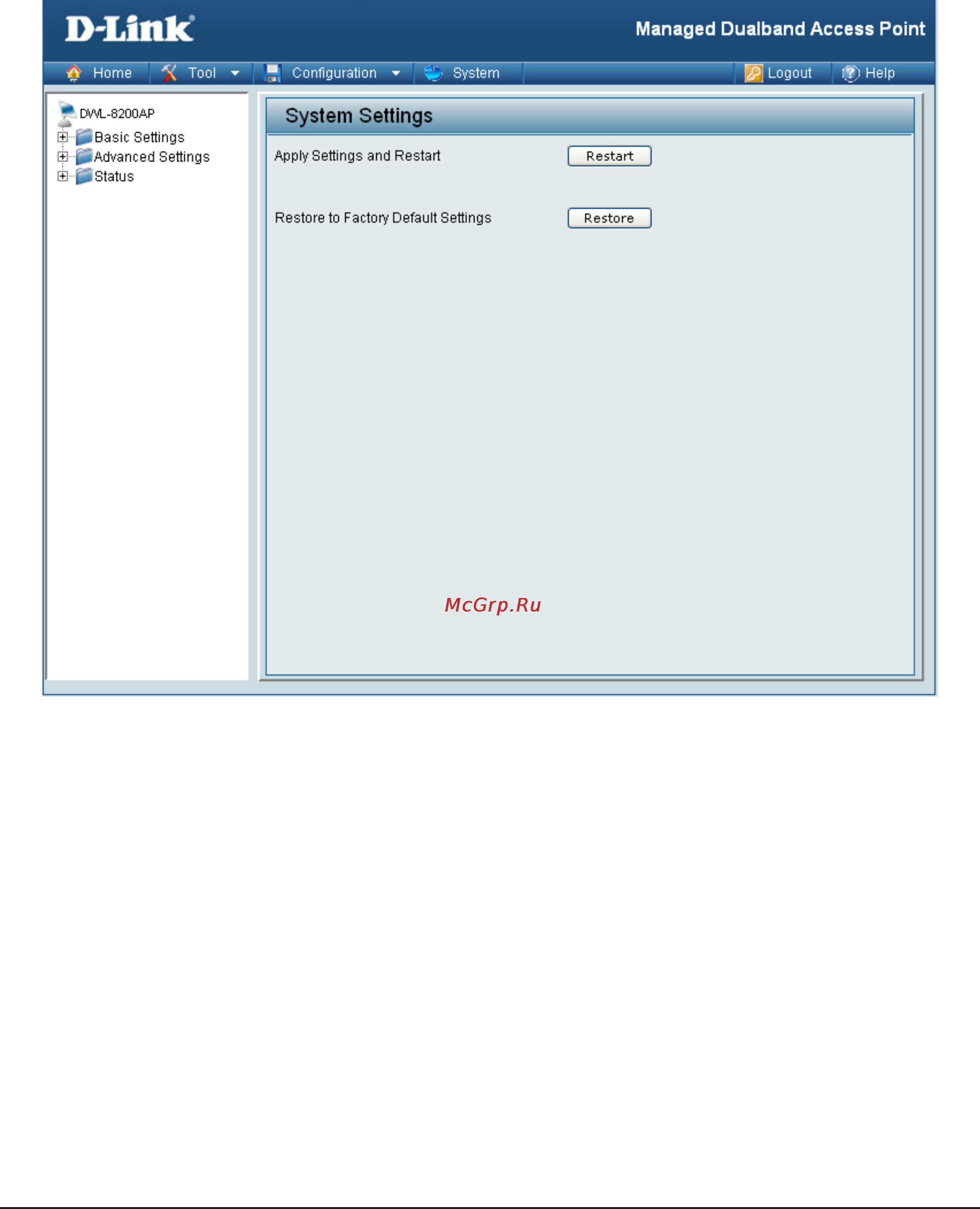 D-Link DWL-8600AP [62/95] System system settings