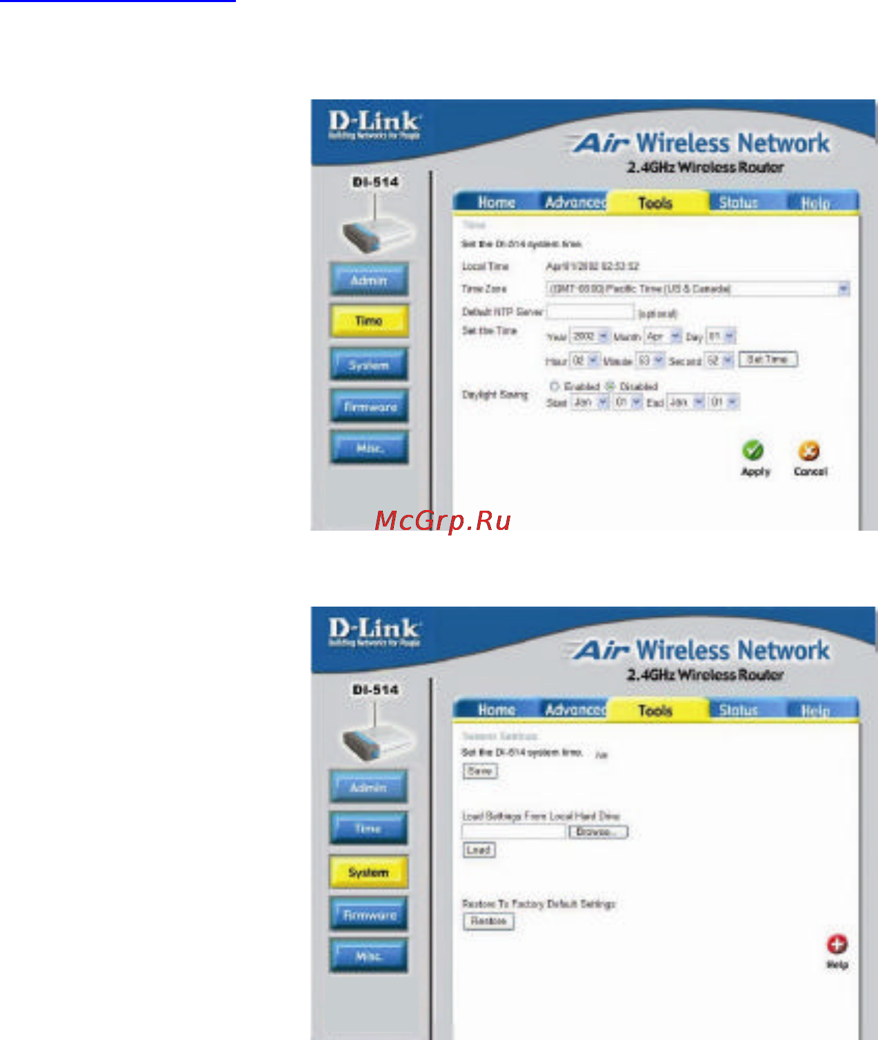 D-Link DI-514 [30/60] System