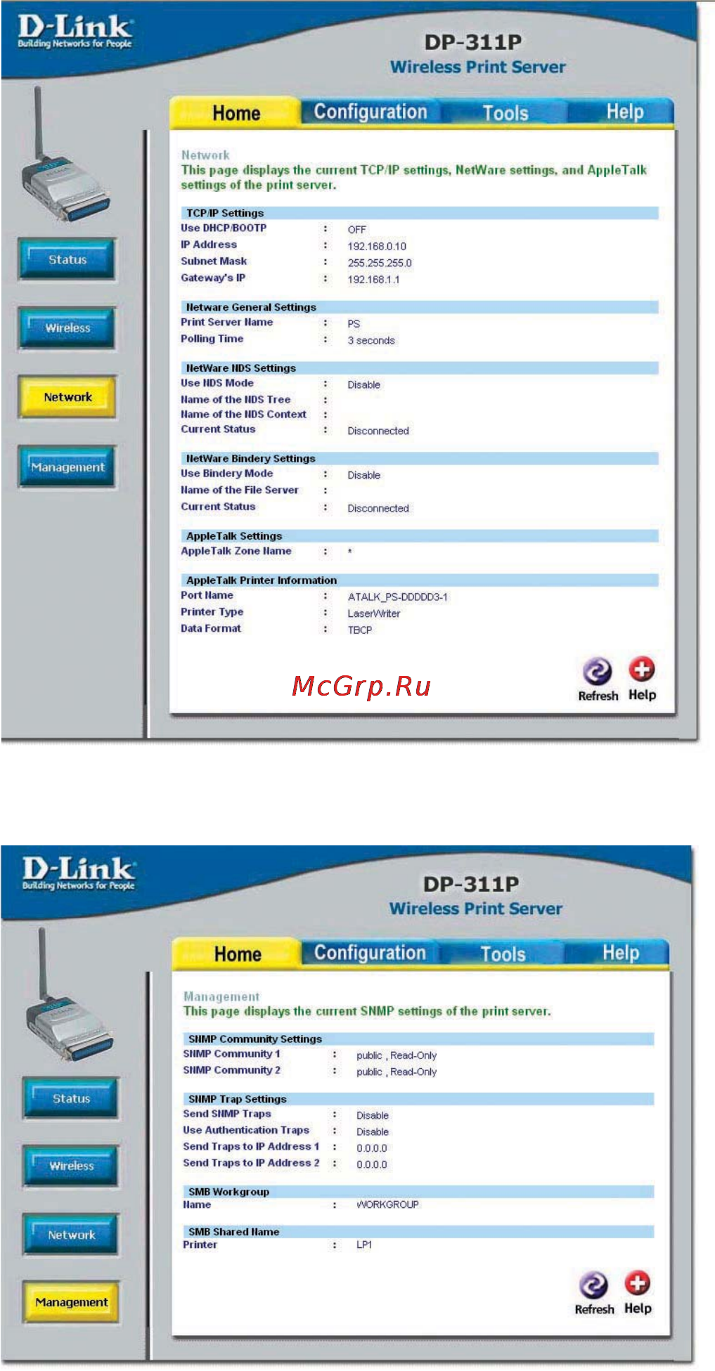 D-Link DP-311P [9/68] Management