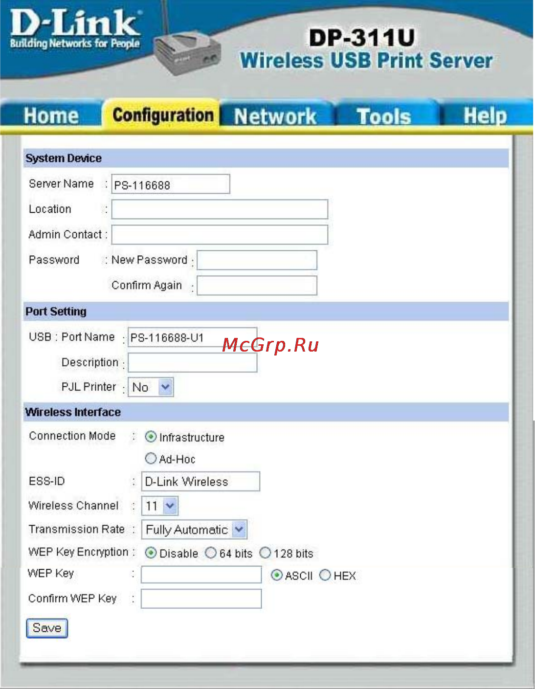 D-Link DP-311U [15/76] Configuration