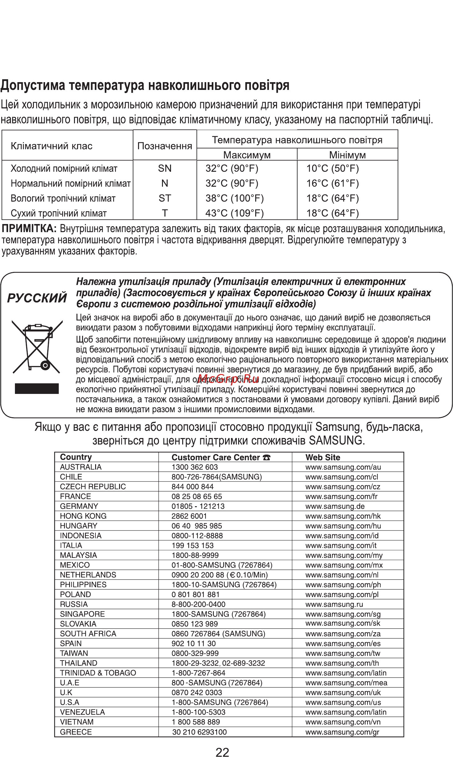 Samsung RT30D Инструкция по эксплуатации онлайн [47/48] 41895