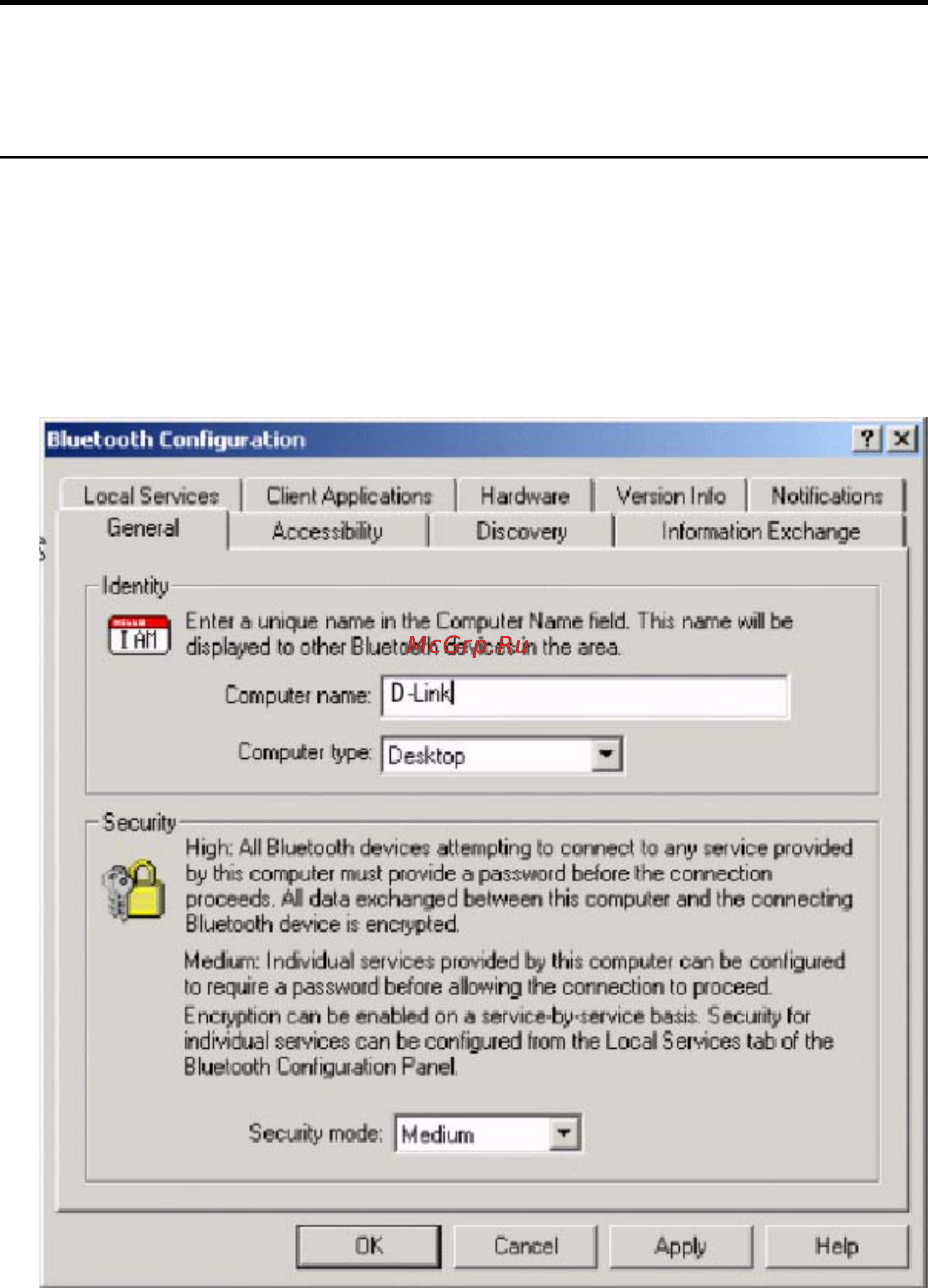 D-Link DBT-120 [30/62] Configuration panel