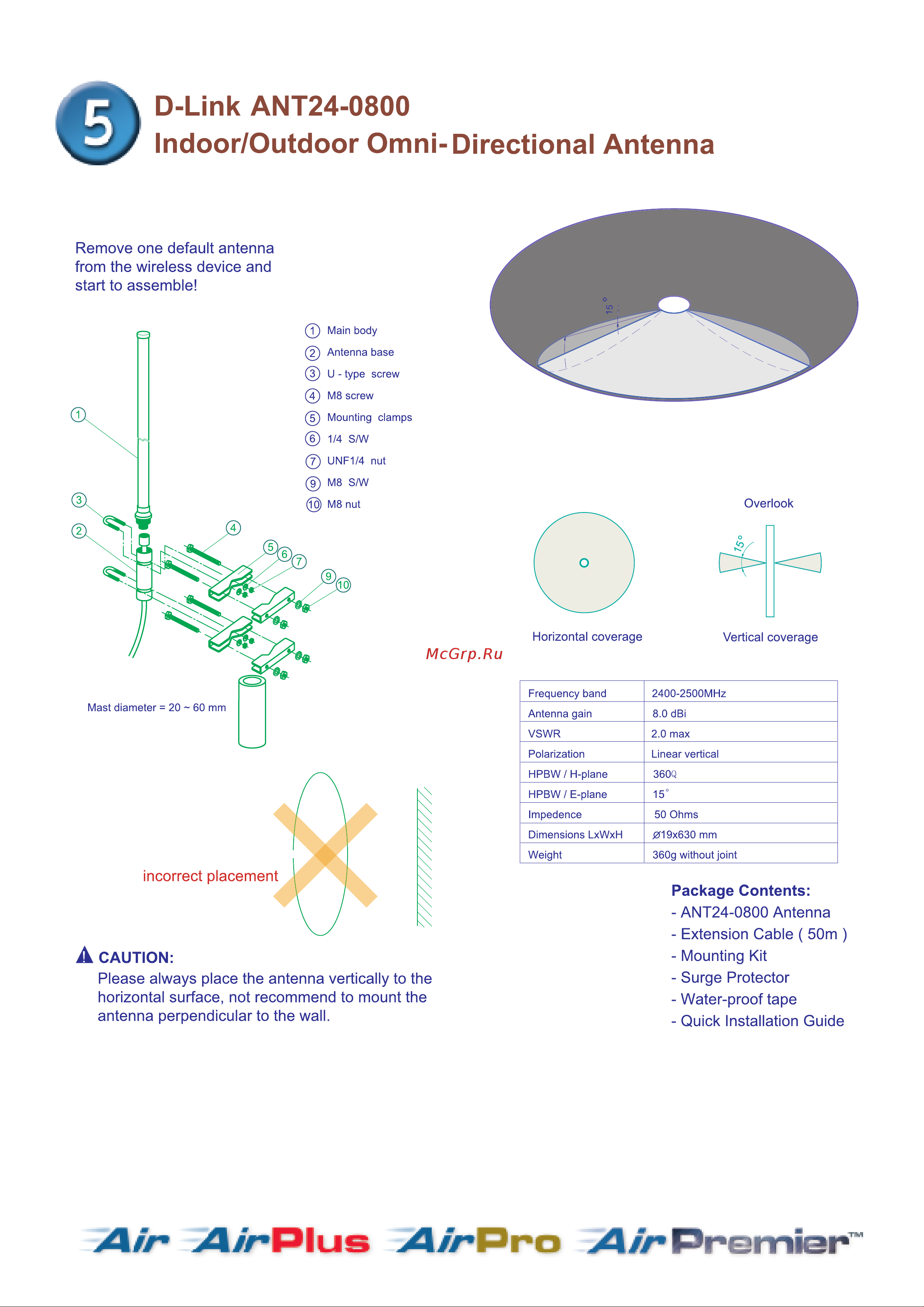D-Link ANT24-0401 Инструкция по эксплуатации онлайн [6/13] 41645