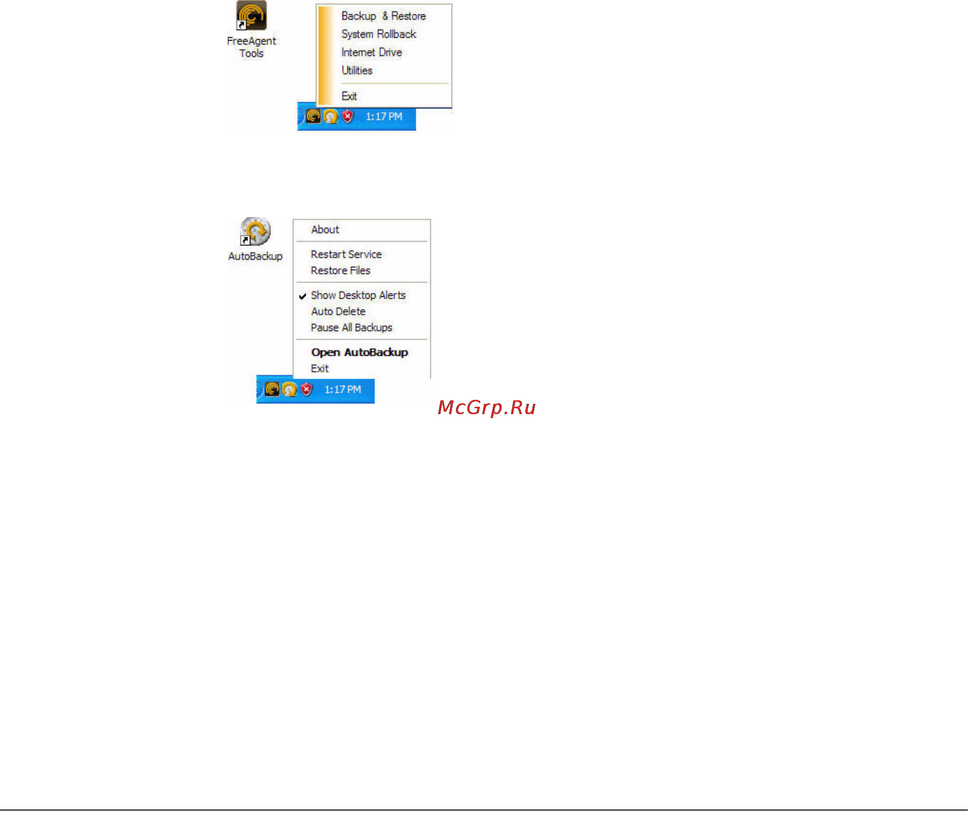 Seagate STAA1000200 [13/43] Использование ярлыков инструментов freeagent и программы autobackup