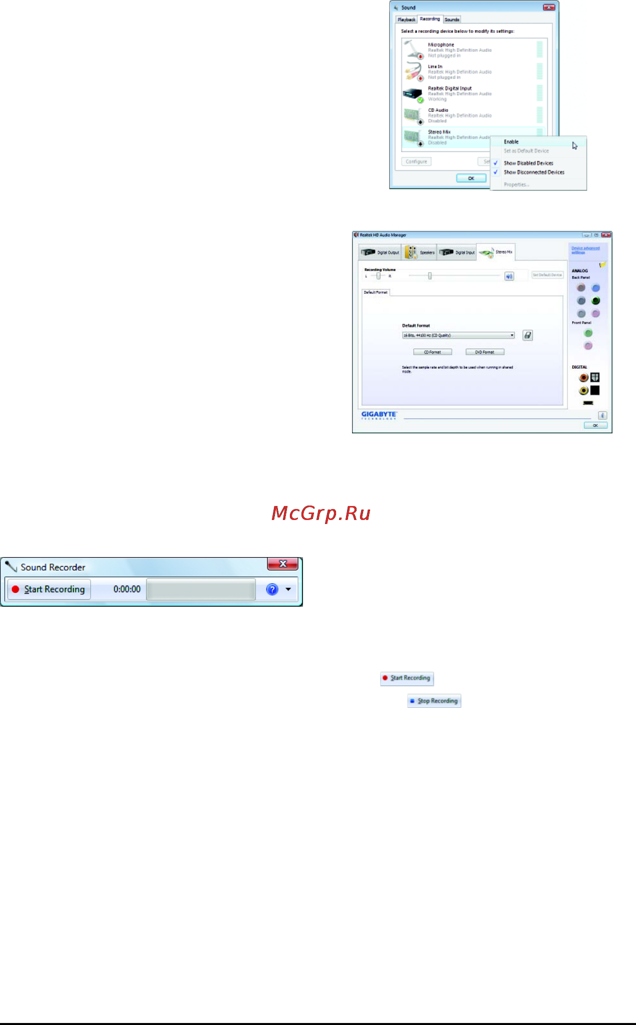Gigabyte GA-MA790GP-UD3H [92/104] 2 4 using the sound recorder