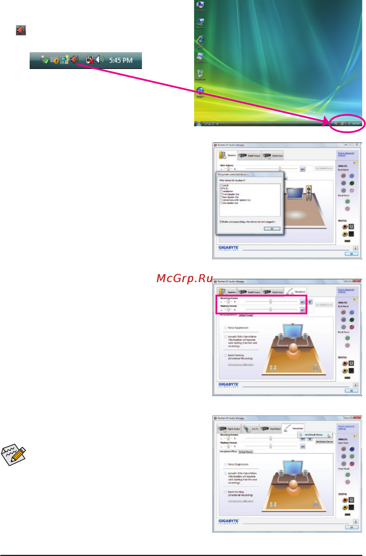 Gigabyte GA-MA78LMT-US2H (rev.3.5) [92/104] 2 3 configuring microphone recording