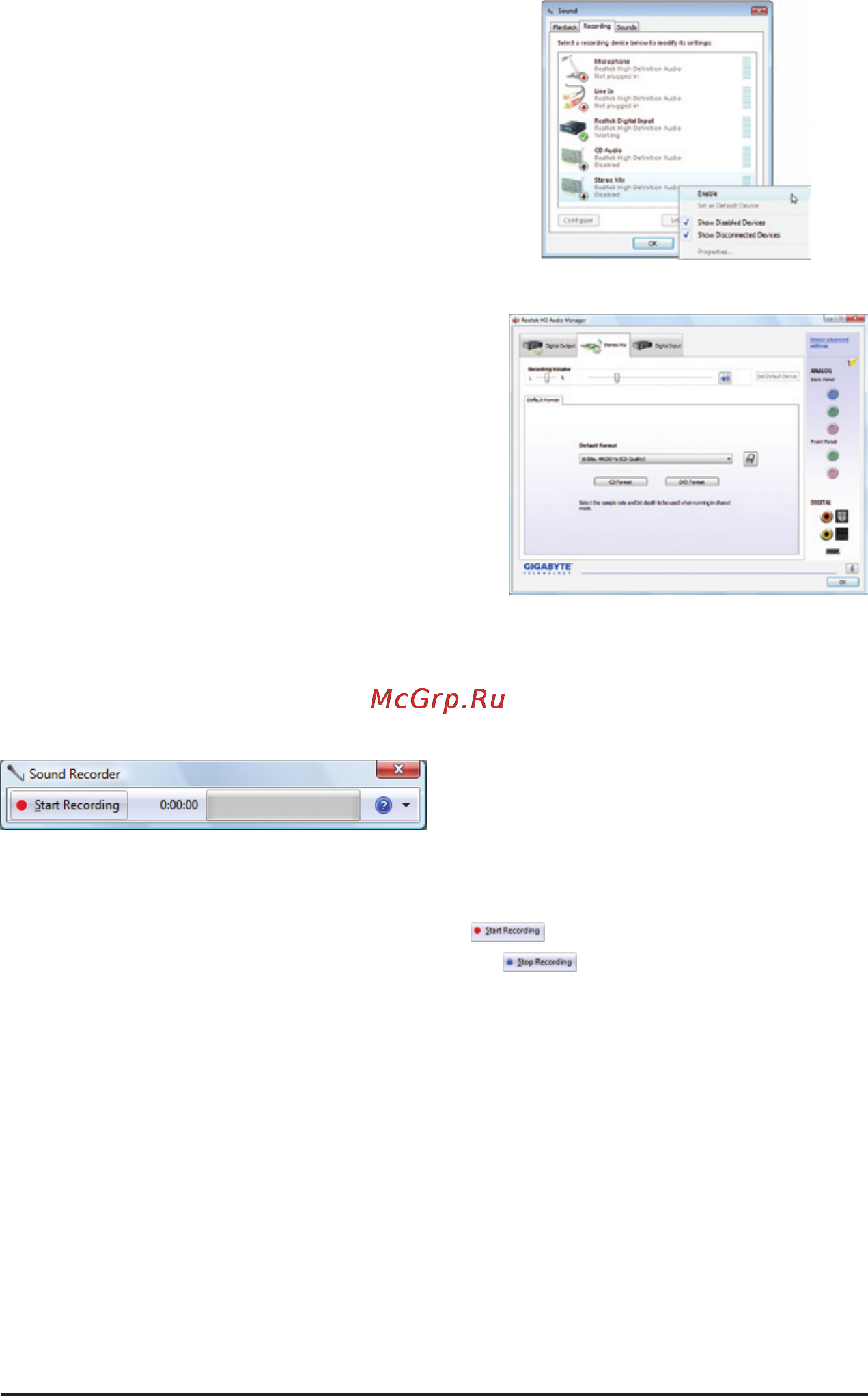 Gigabyte GA-MA78LMT-S2 (rev.1.0) [92/100] 2 4 using the sound recorder